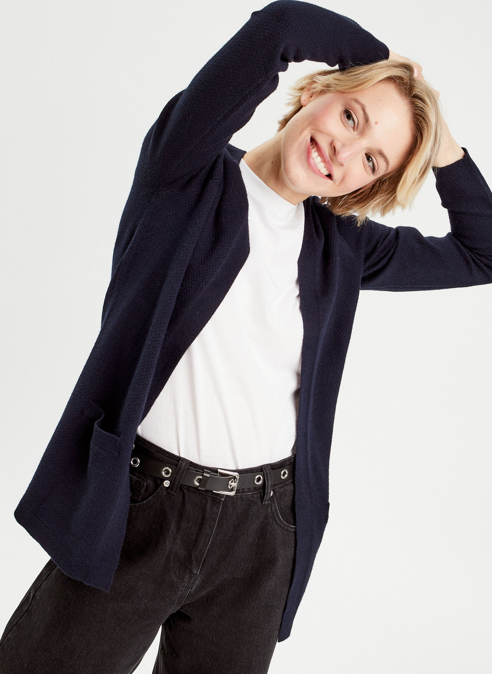 Gilets Gilets longs - MOSSYGILBUL femme bleu Cache Cache Gilets Gilets longs - MOSSYGILBUL femme bleu Bleu marine
