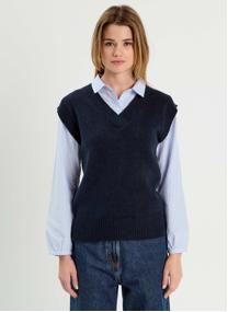 Pulls NOSLEEVCOLV femme bleu Cache Cache Pulls NOSLEEVCOLV femme bleu Bleu marine