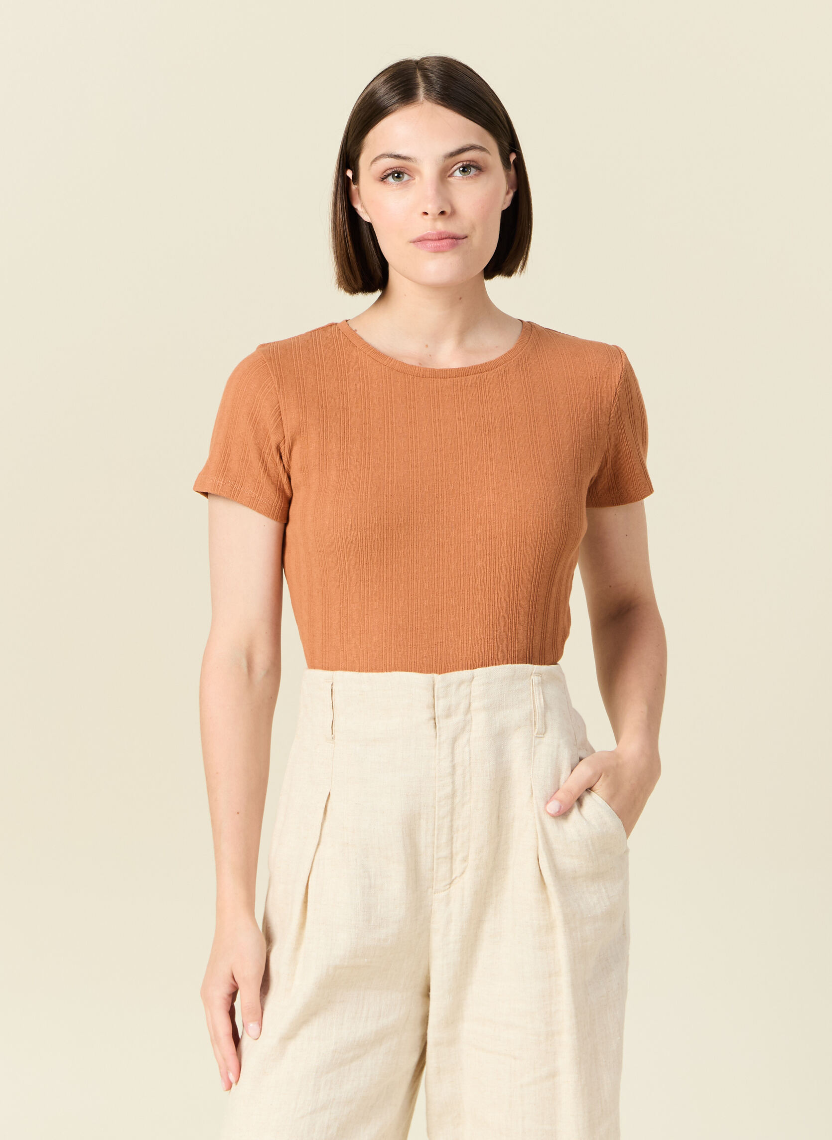 Tee-shirts T-shirts manches courtes - GARDENCOUF femme marron Bonobo Tee-shirts T-shirts manches courtes - GARDENCOUF femme marron Marron clair
