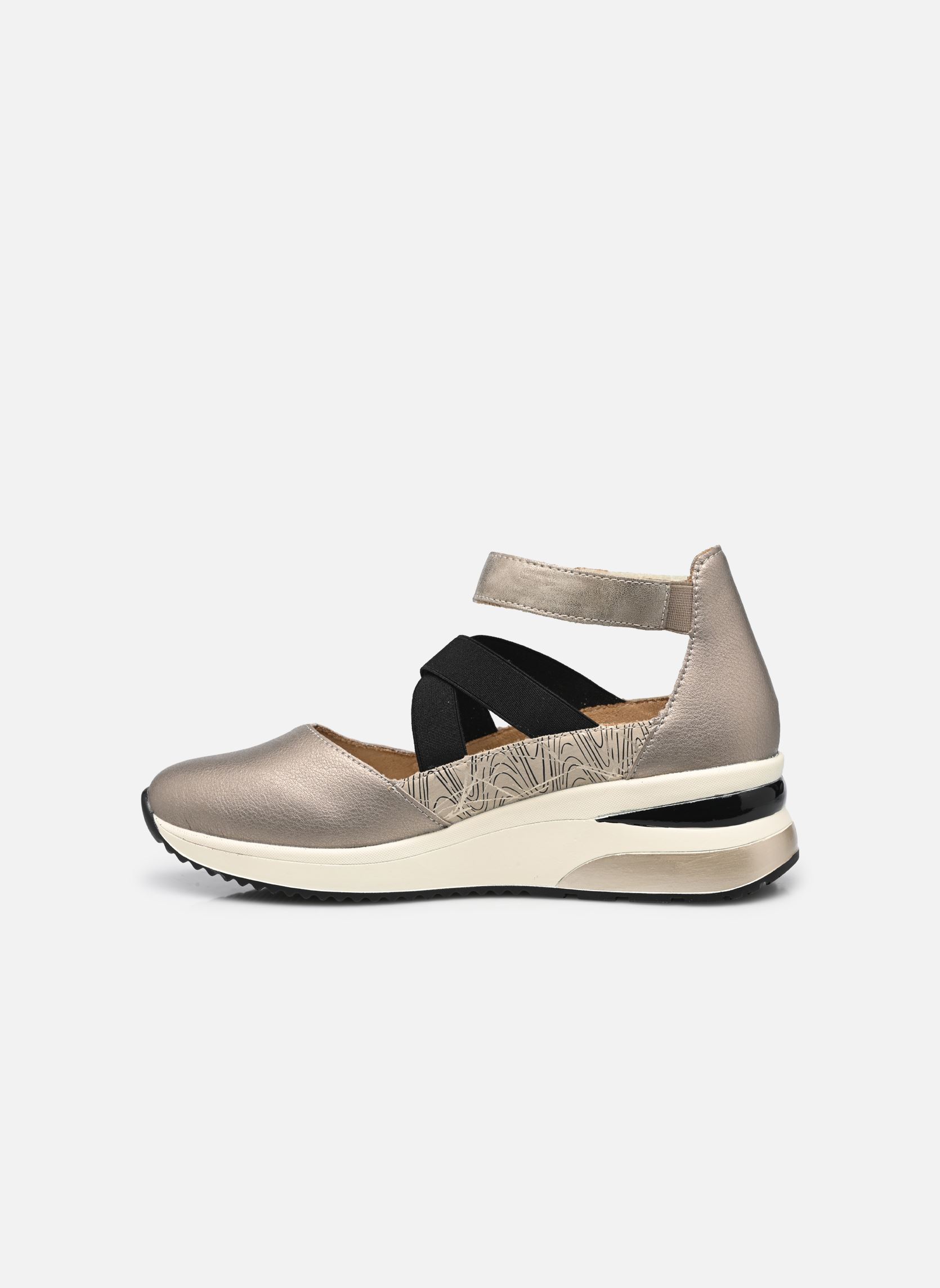 Baskets compensées D2411 femme beige Remonte Baskets compensées D2411 femme beige ALTSILBER/CLIFF/SCHWARZ-ALLOY/