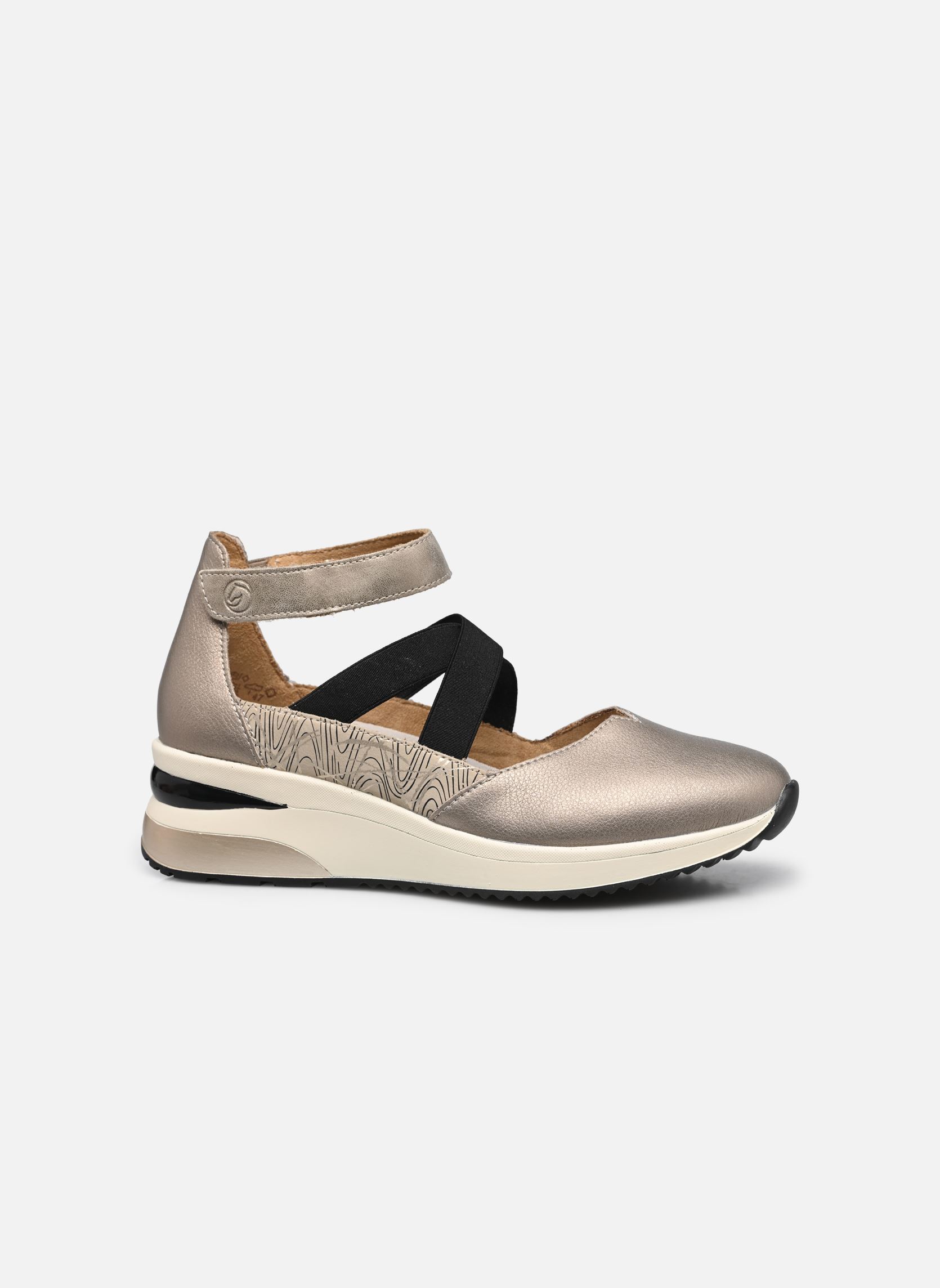 Baskets compensées D2411 femme beige Remonte Baskets compensées D2411 femme beige ALTSILBER/CLIFF/SCHWARZ-ALLOY/