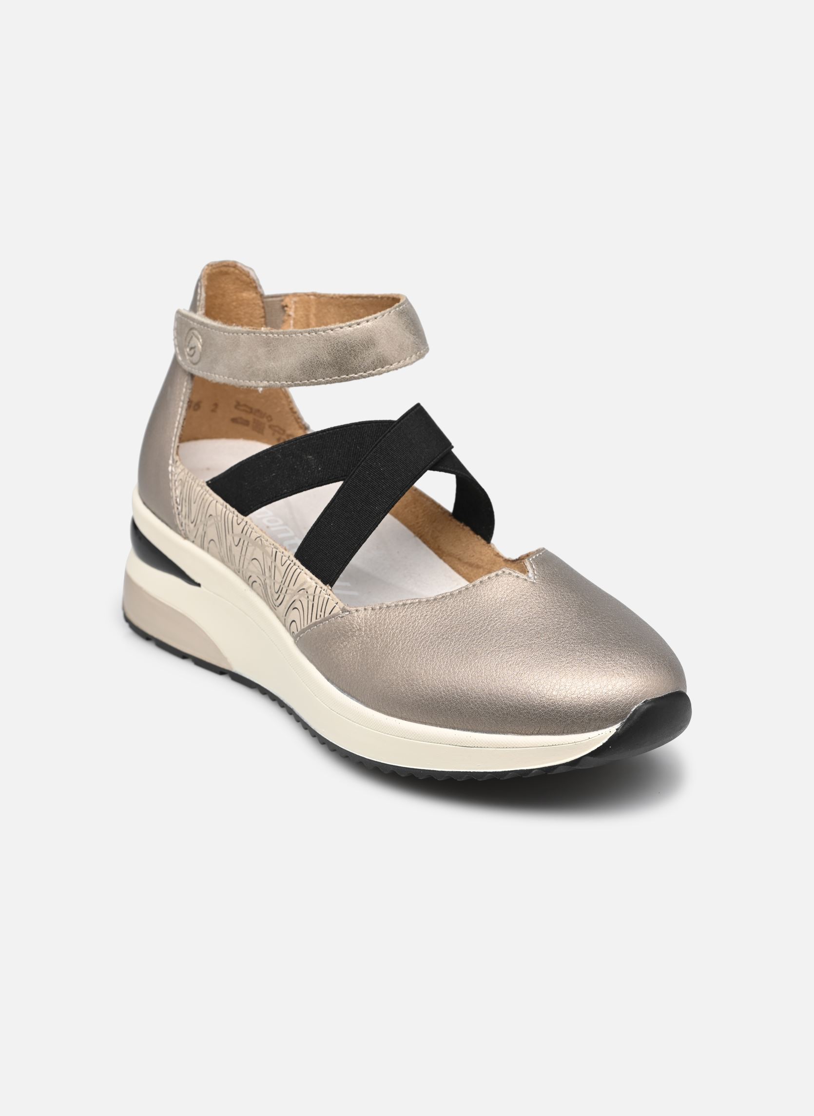 Baskets compensées D2411 femme beige Remonte Baskets compensées D2411 femme beige ALTSILBER/CLIFF/SCHWARZ-ALLOY/