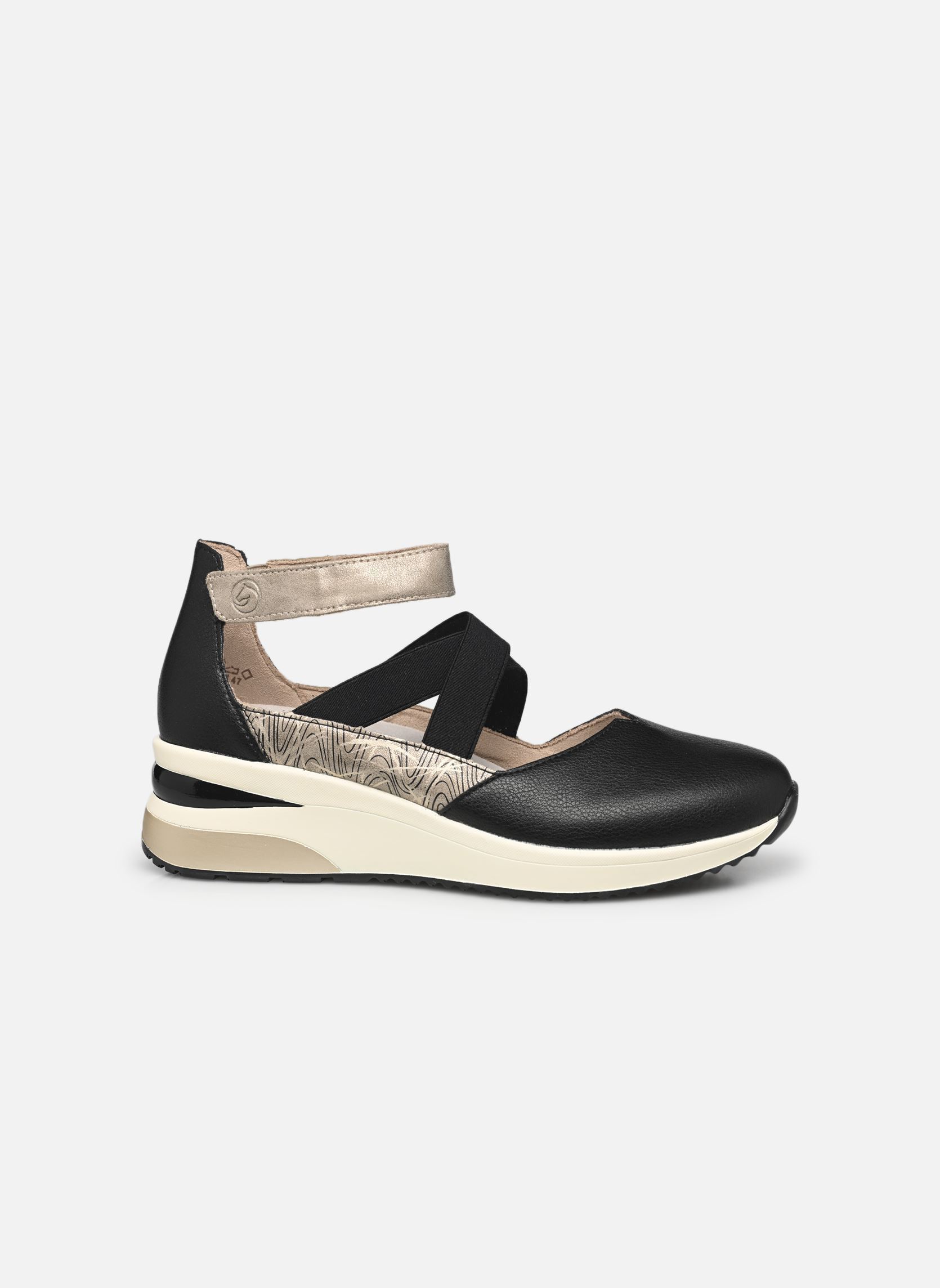 Baskets compensées D2411 femme noir Remonte Baskets compensées D2411 femme noir NERO/PERLE/SCHWARZ-ALLOY/SCHWA