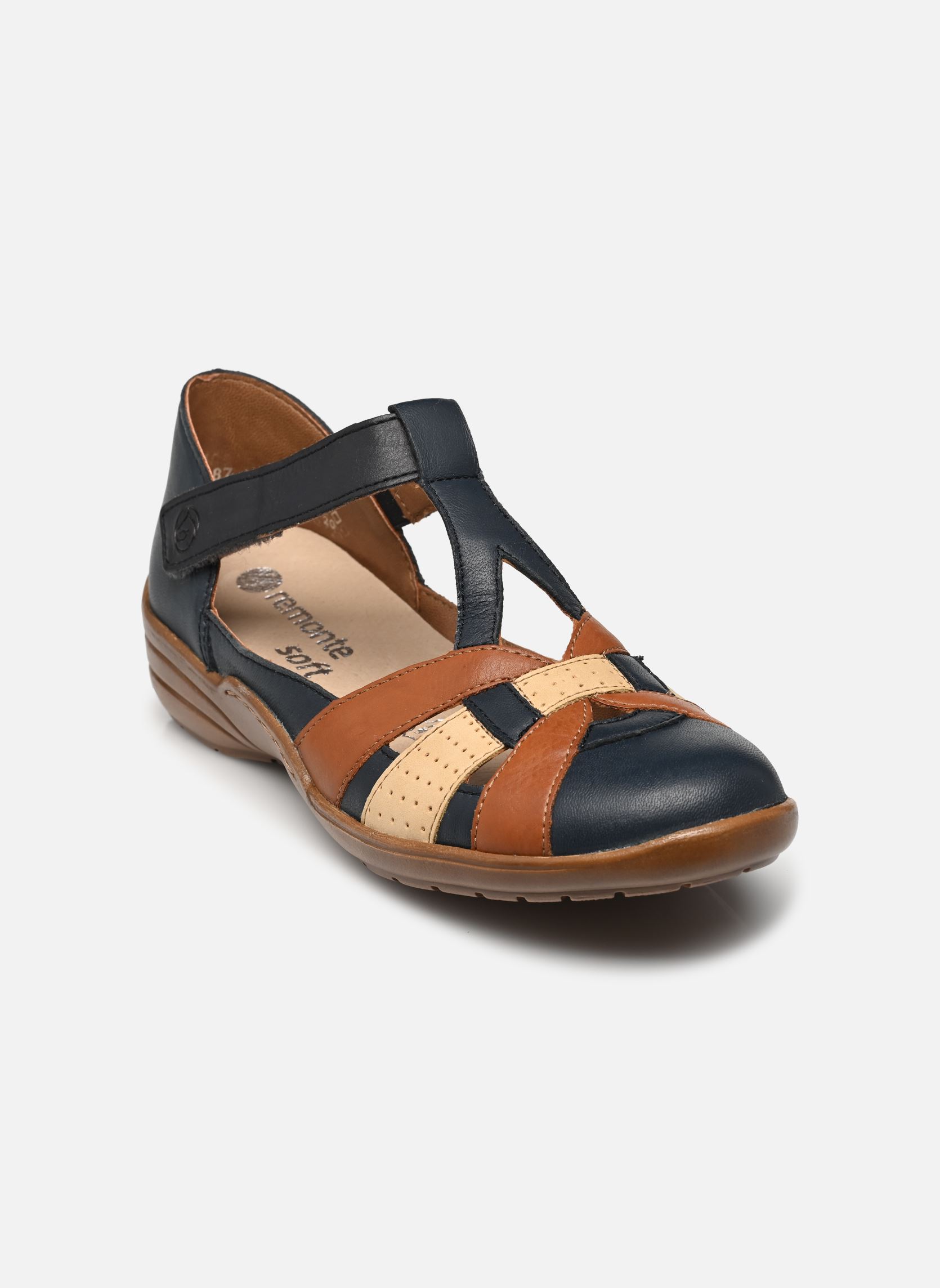 Platte sandalen R7601 dames meerkleurig Remonte Platte sandalen R7601 dames meerkleurig ATLANTIS/CAYENNE/TAN/OZEAN