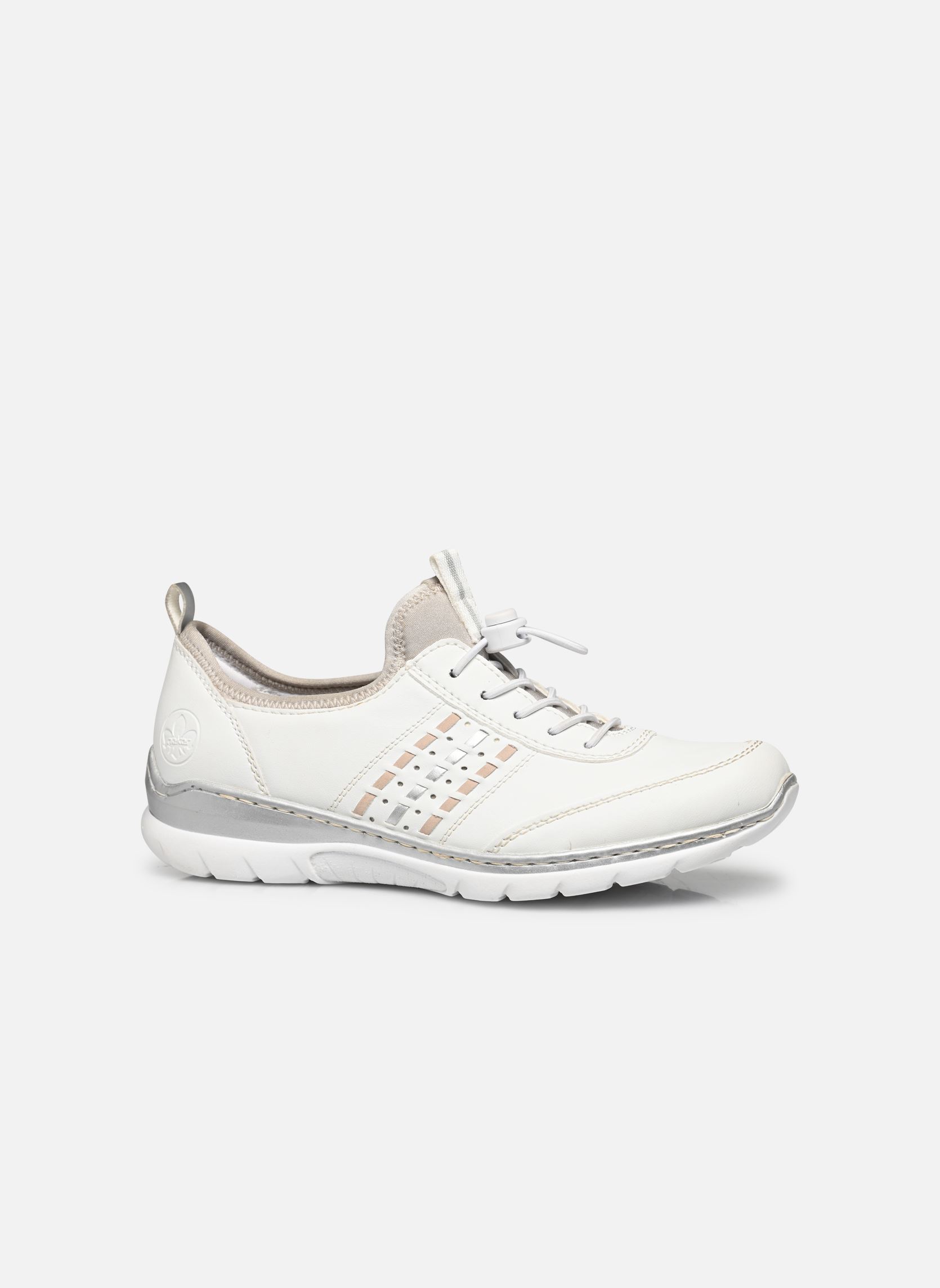 Lage sneakers L3259 dames wit Rieker Lage sneakers L3259 dames wit weiss/rose/silver/perlcloud