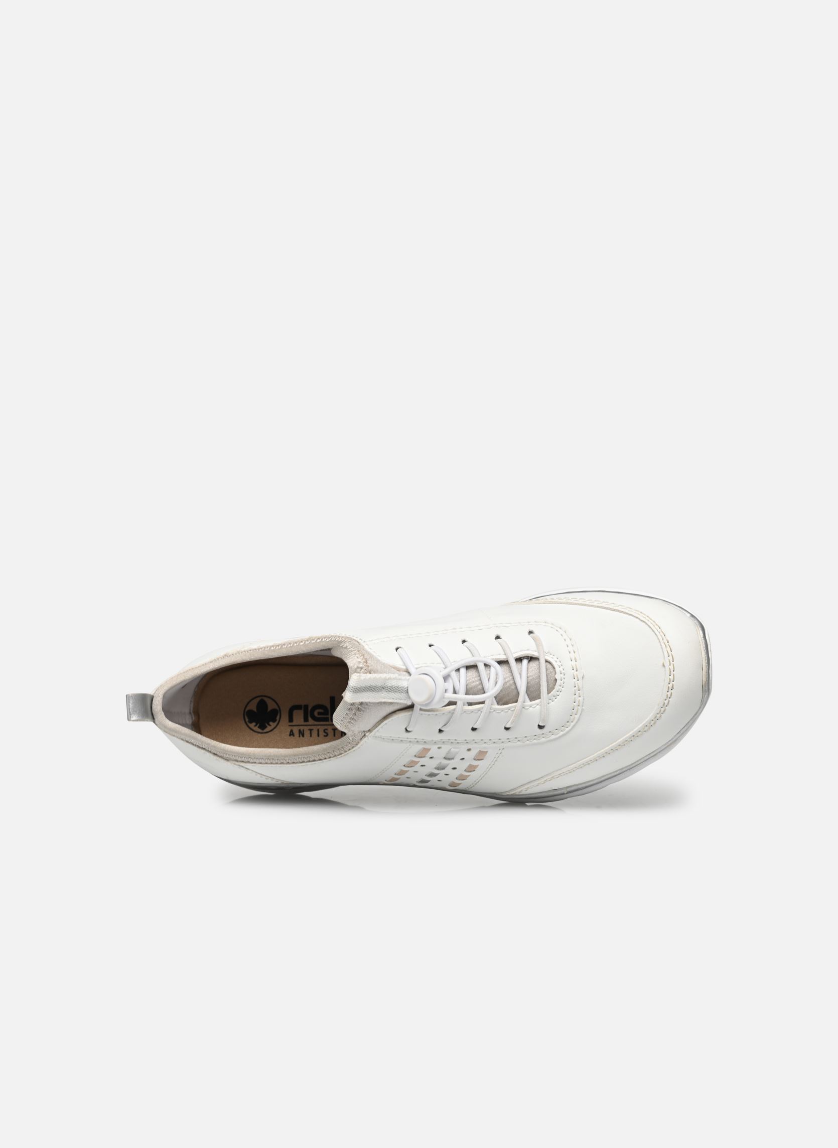 Lage sneakers L3259 dames wit Rieker Lage sneakers L3259 dames wit weiss/rose/silver/perlcloud