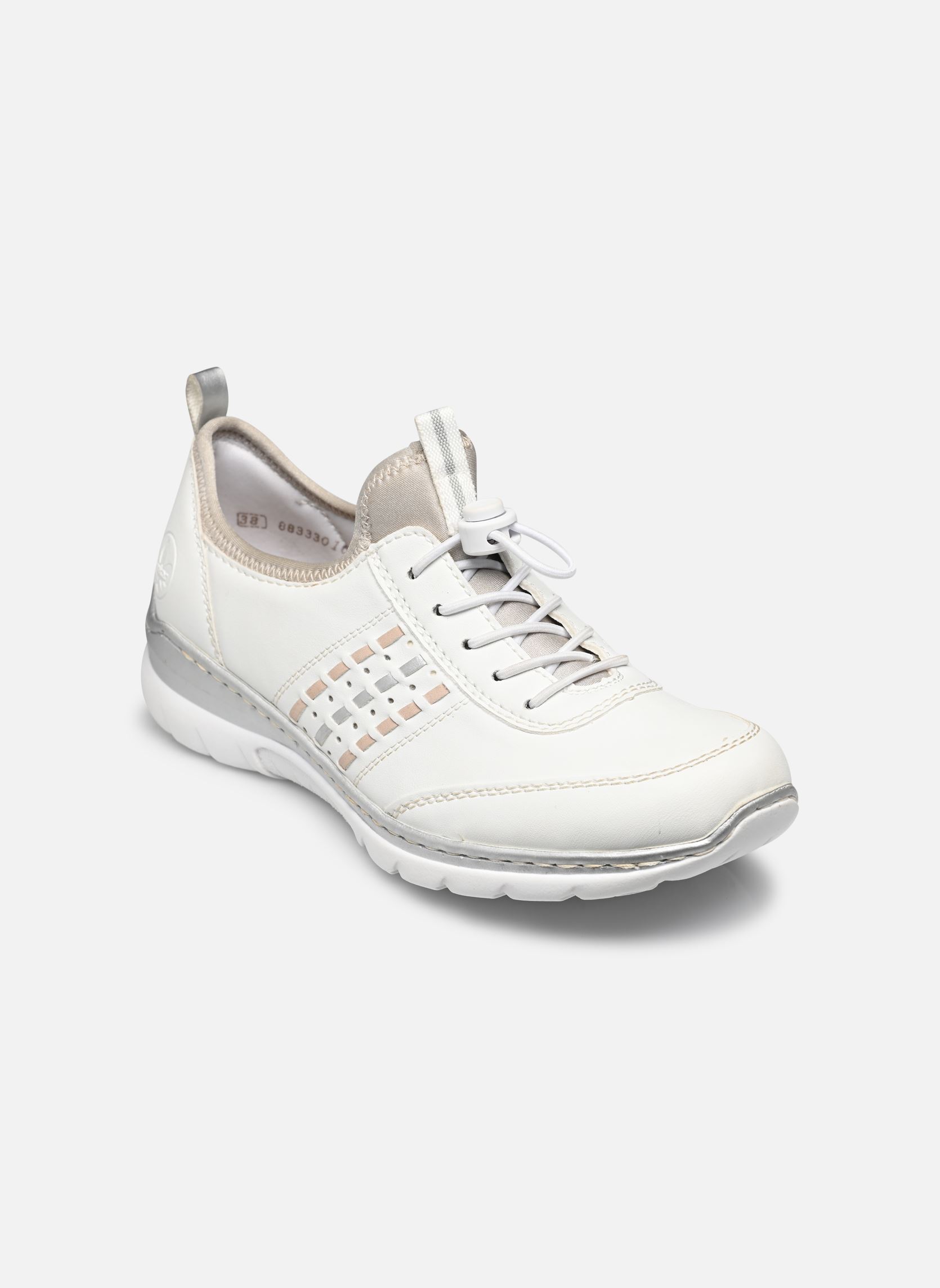 Lage sneakers L3259 dames wit Rieker Lage sneakers L3259 dames wit weiss/rose/silver/perlcloud