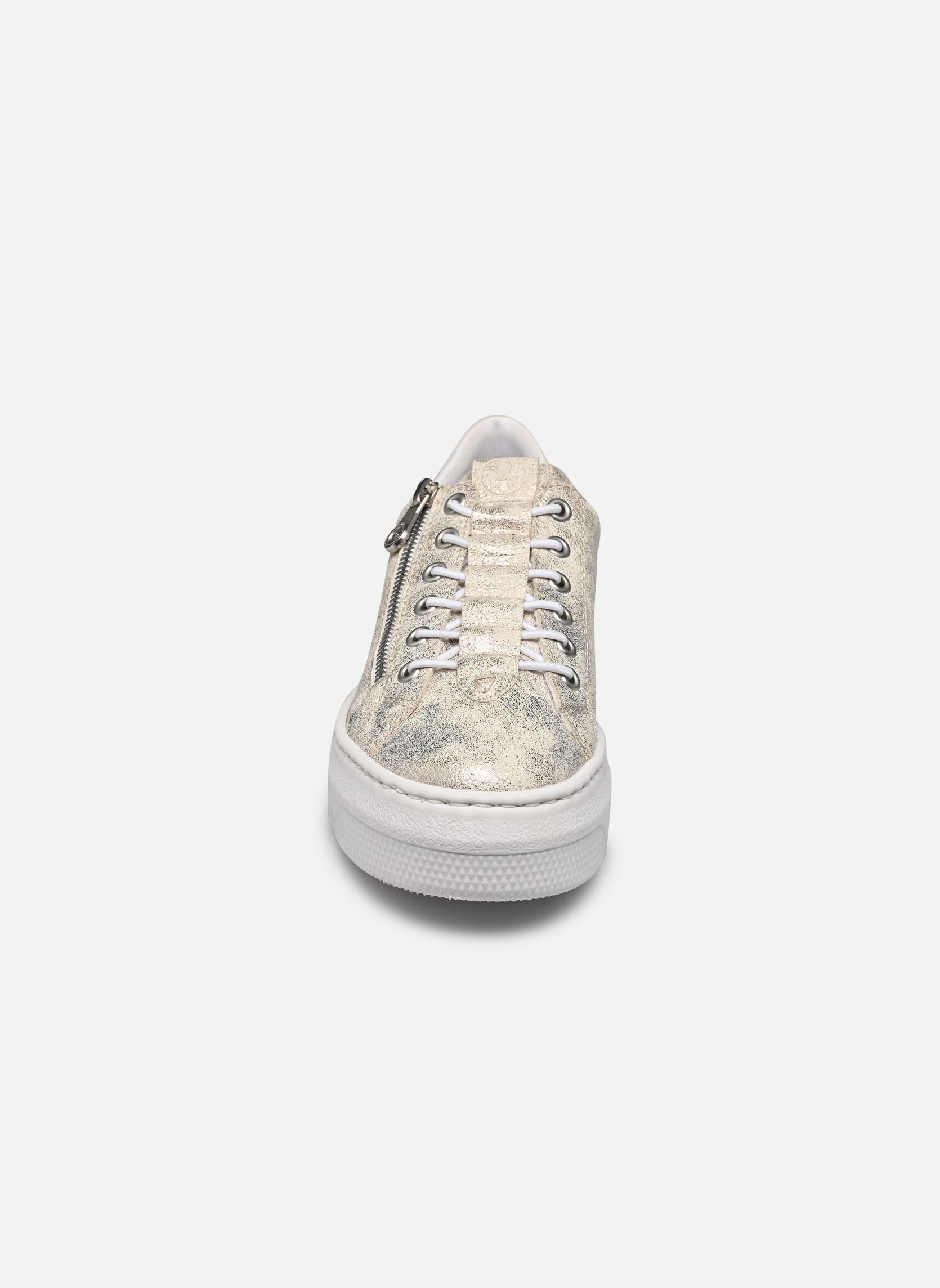Sleehak sneakers M1953 dames goud en brons Rieker Sleehak sneakers M1953 dames goud en brons BEIGE-GOLD/WEISS/LEHM