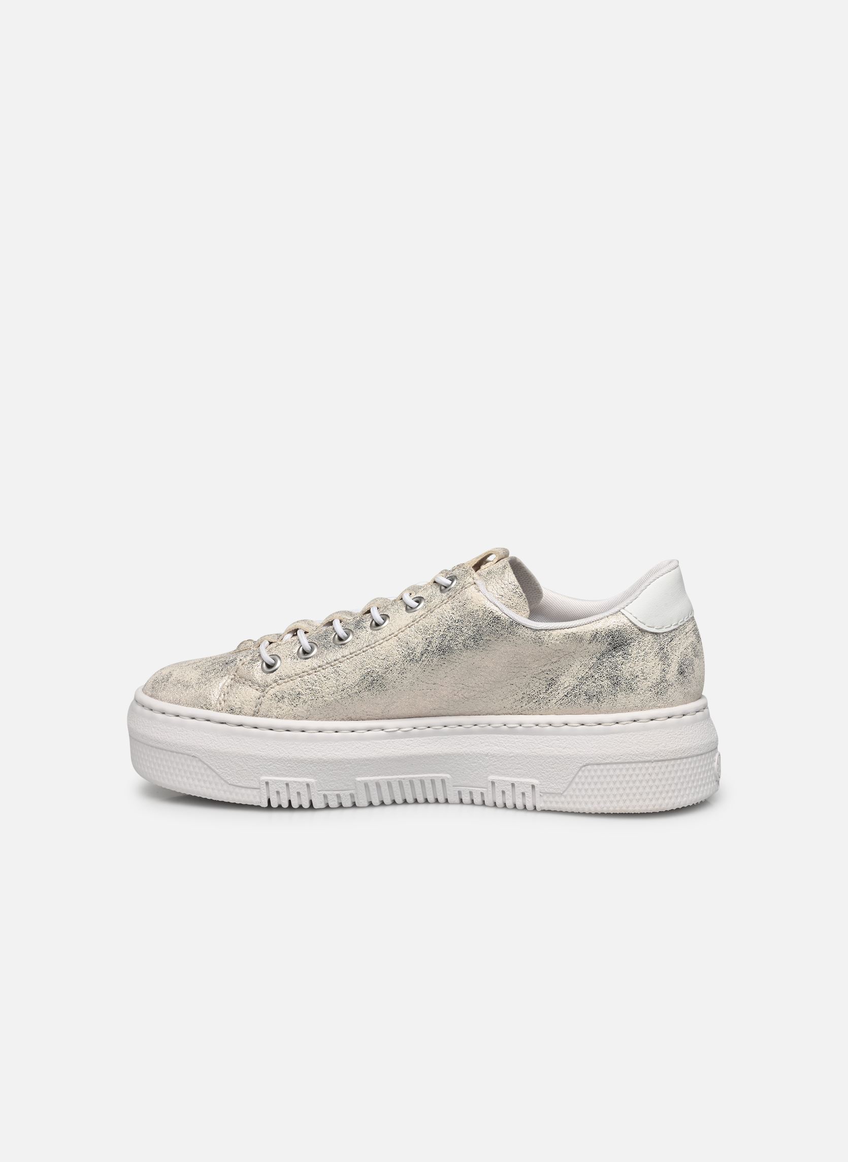 Sleehak sneakers M1953 dames goud en brons Rieker Sleehak sneakers M1953 dames goud en brons BEIGE-GOLD/WEISS/LEHM