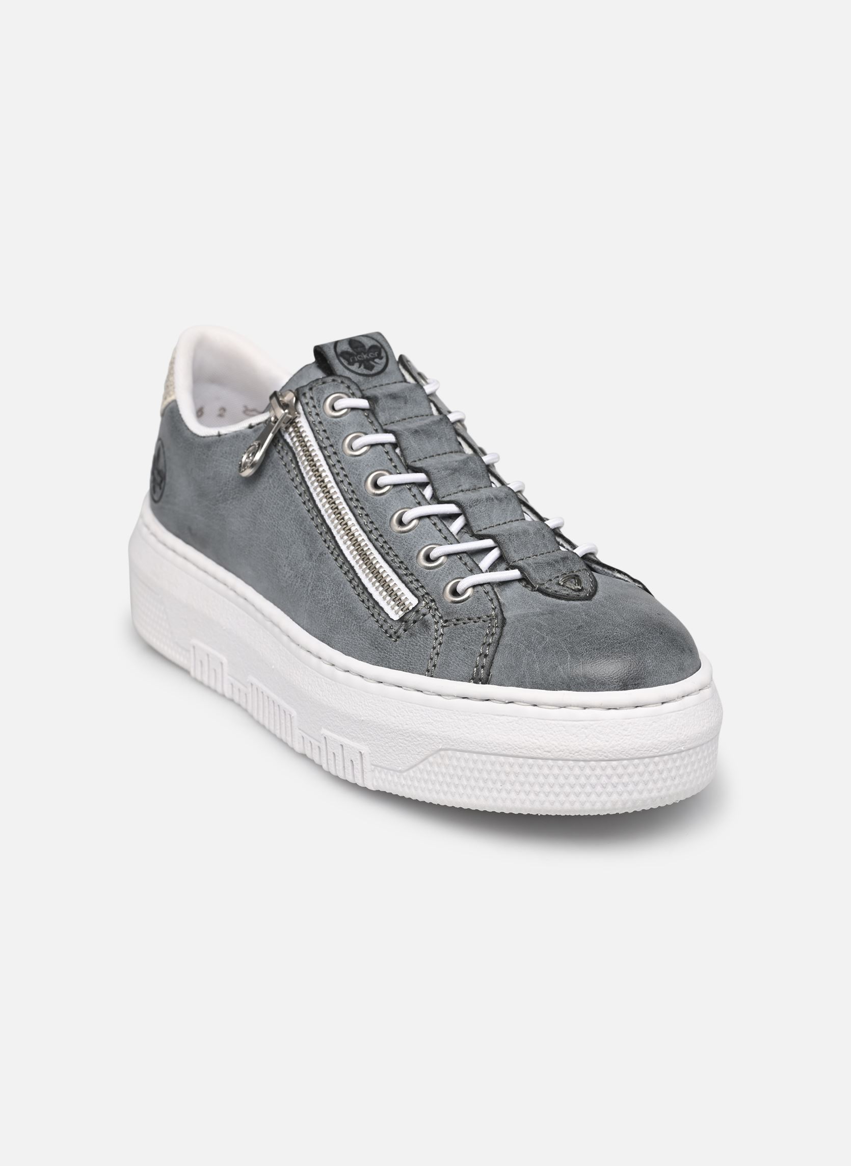 Sleehak sneakers M1953 dames blauw Rieker Sleehak sneakers M1953 dames blauw ATLANTIC/BEIGE-GOLD