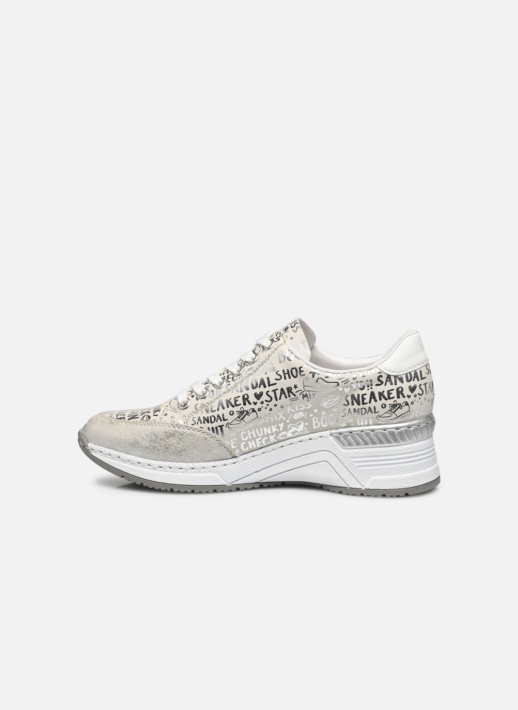 Sleehak sneakers N4316 dames wit Rieker Sleehak sneakers N4316 dames wit FOG-SILVER/KREIDE-SILVER/WEISS
