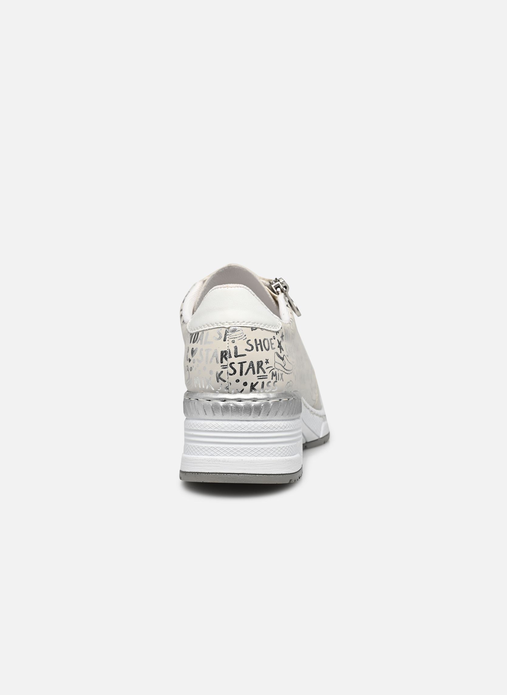 Sleehak sneakers N4316 dames wit Rieker Sleehak sneakers N4316 dames wit FOG-SILVER/KREIDE-SILVER/WEISS