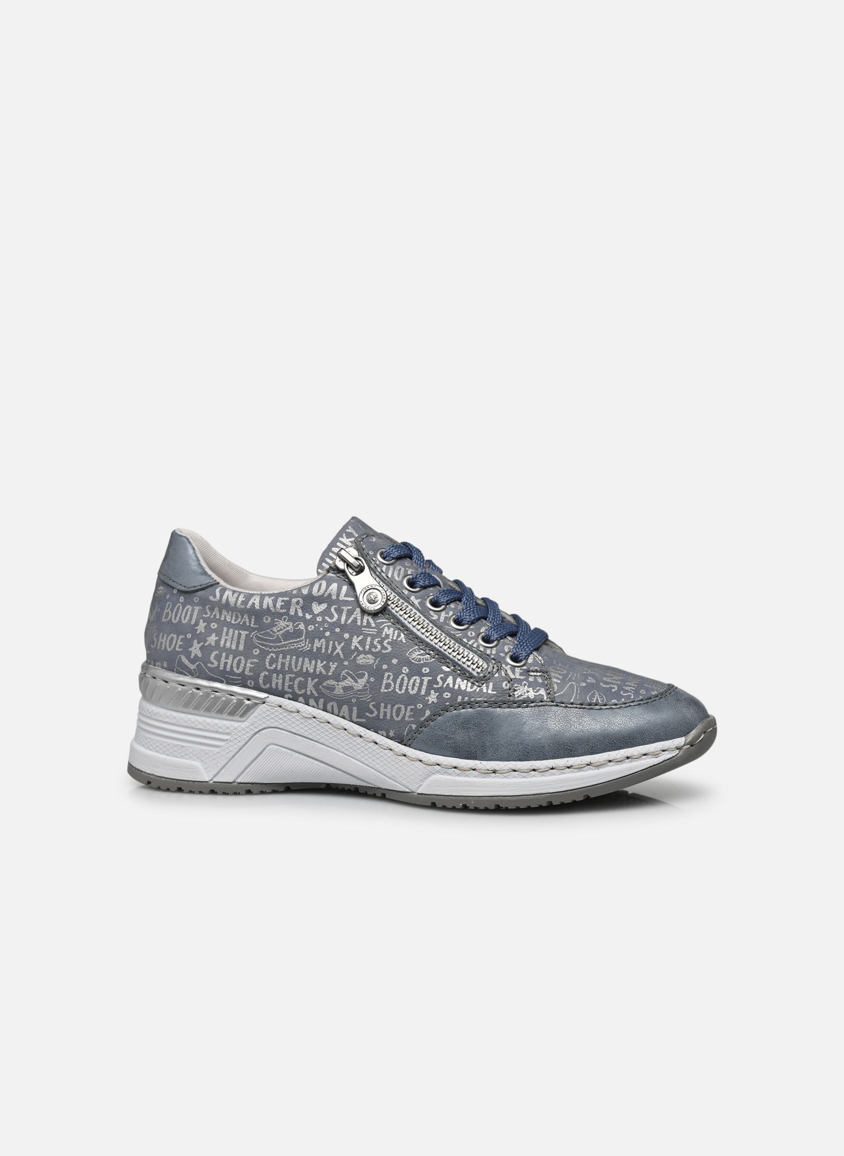 Baskets compensées N4316 femme bleu Rieker Baskets compensées N4316 femme bleu BLEU/BLUE