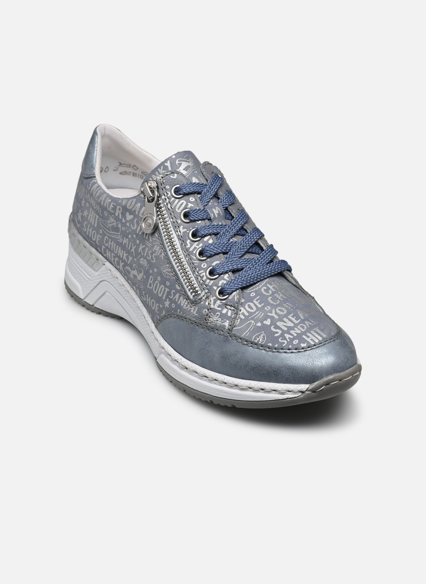 Baskets compensées N4316 femme bleu Rieker Baskets compensées N4316 femme bleu BLEU/BLUE