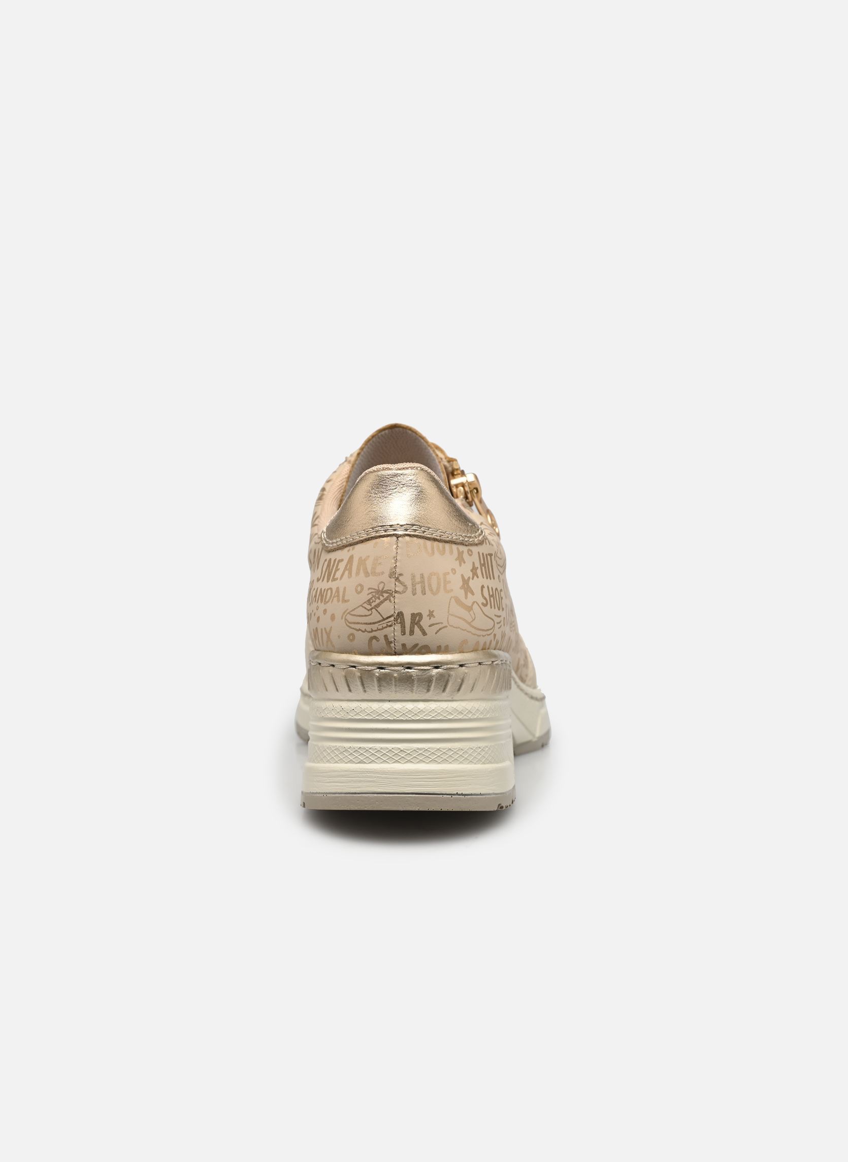 Sleehak sneakers N4316 dames beige Rieker Sleehak sneakers N4316 dames beige CLIFF/LEHM-GOLD/LIGHTGOLD