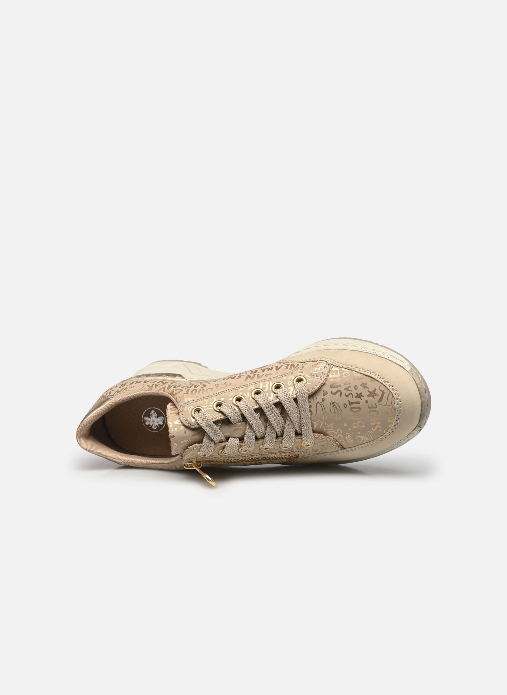 Sleehak sneakers N4316 dames beige Rieker Sleehak sneakers N4316 dames beige CLIFF/LEHM-GOLD/LIGHTGOLD
