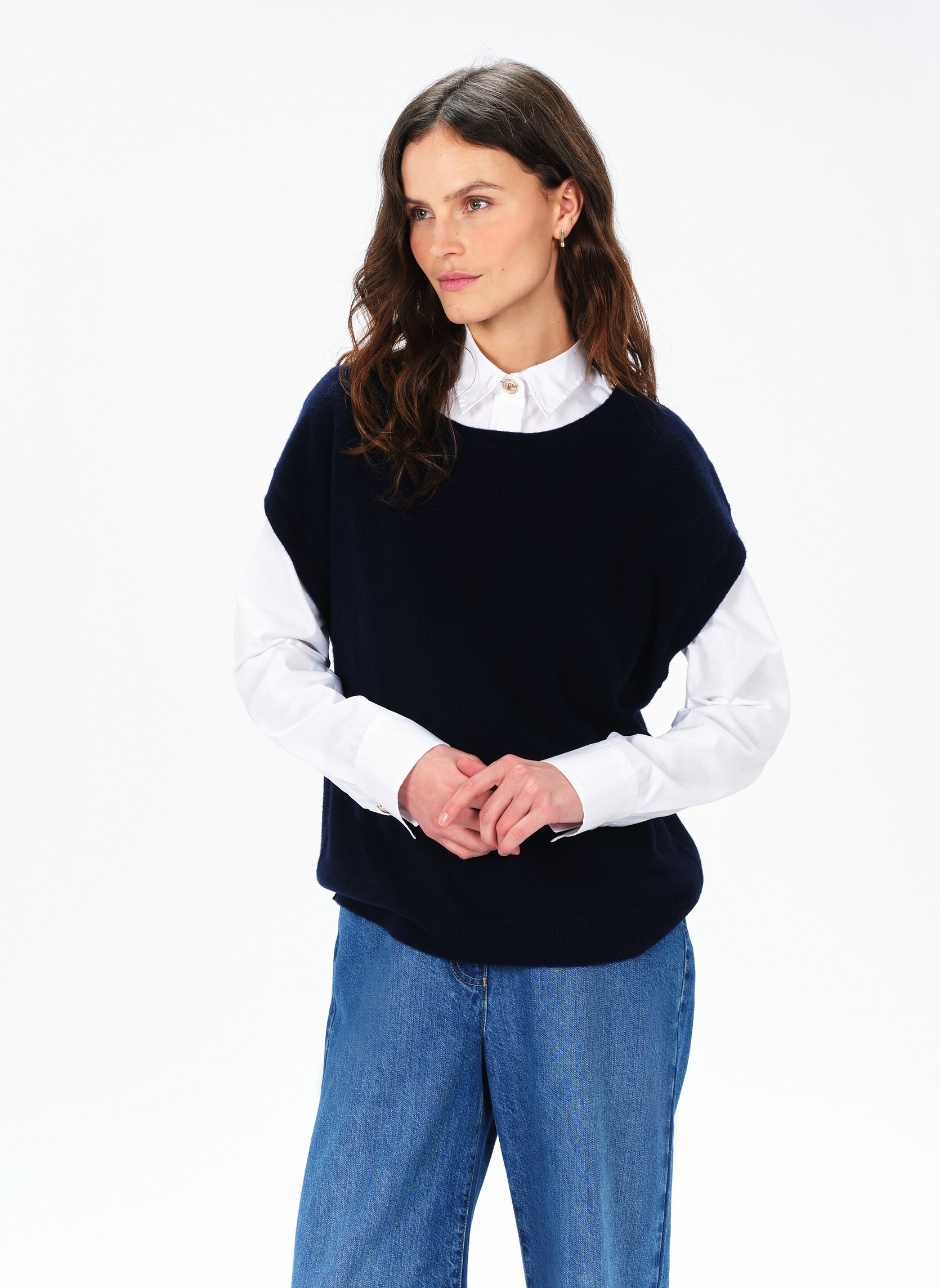 Pulls Pulls - 232K-MATHILDE femme bleu Caroll Pulls Pulls - 232K-MATHILDE femme bleu Bleu marine