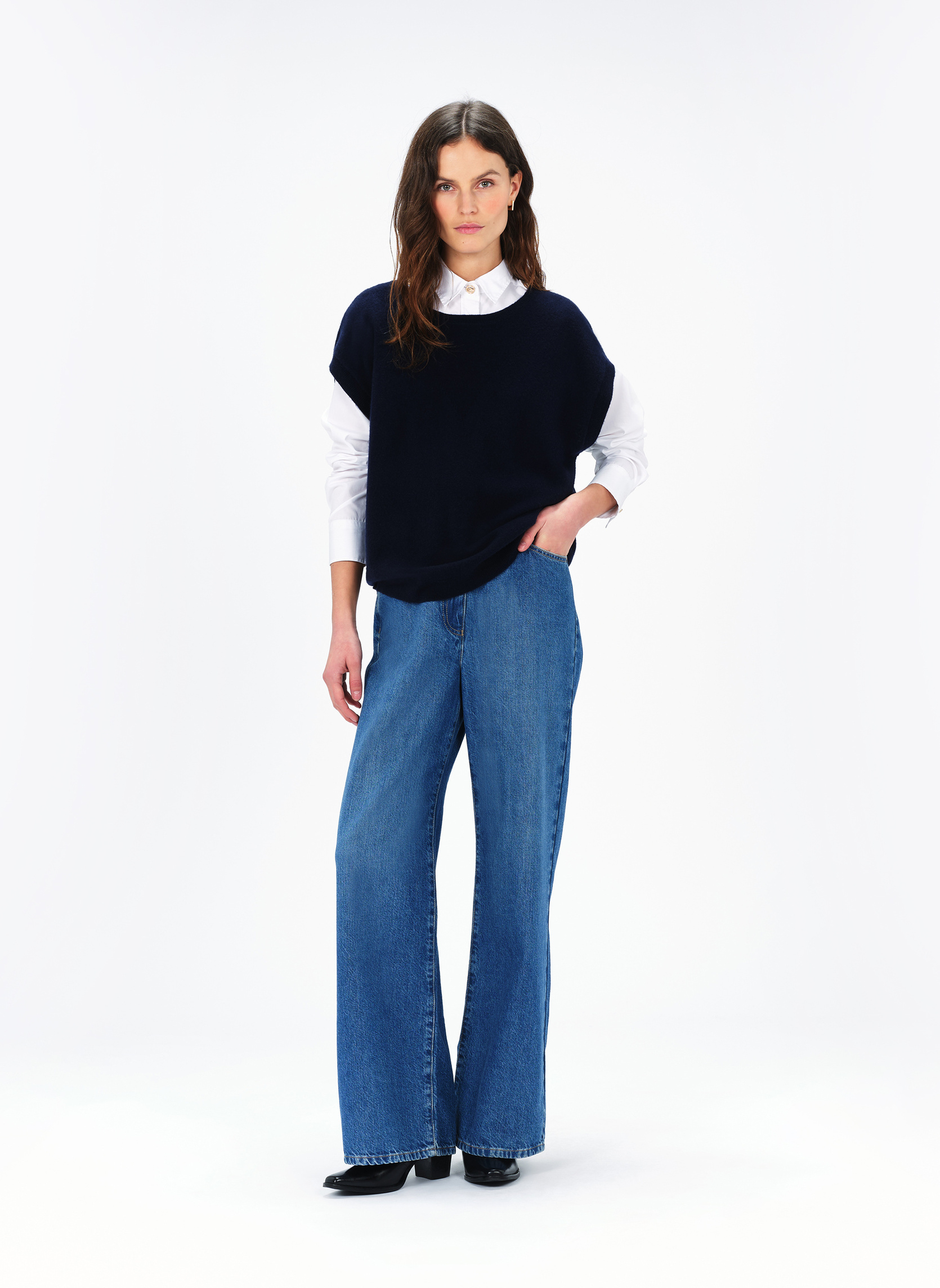 Pulls Pulls - 232K-MATHILDE femme bleu Caroll Pulls Pulls - 232K-MATHILDE femme bleu Bleu marine