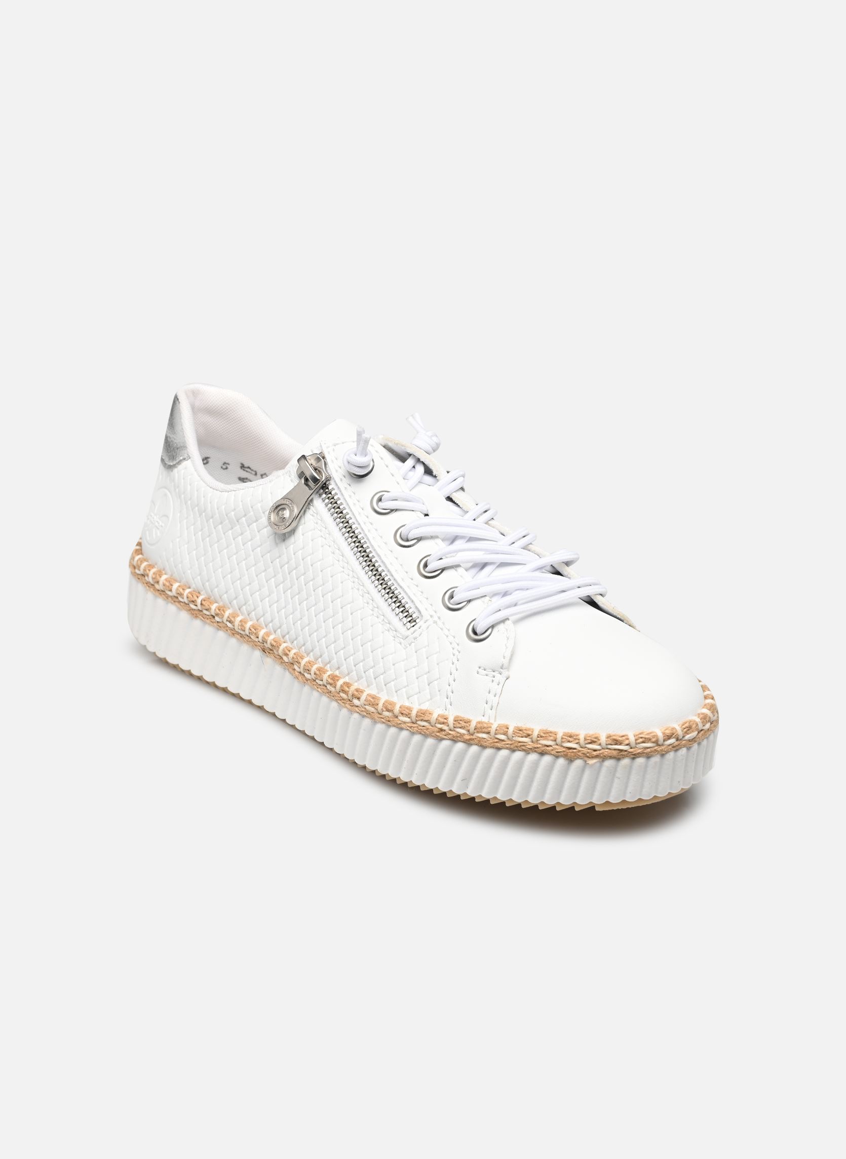 Baskets basses M2940 femme blanc Rieker Baskets basses M2940 femme blanc WEISS/SILBER