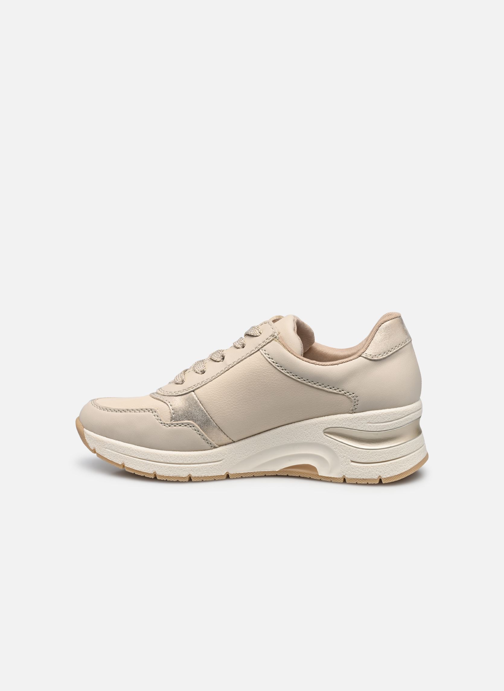 Sleehak sneakers N9301 dames beige Rieker Sleehak sneakers N9301 dames beige PERLE/PEBBLE/MUSCHEL