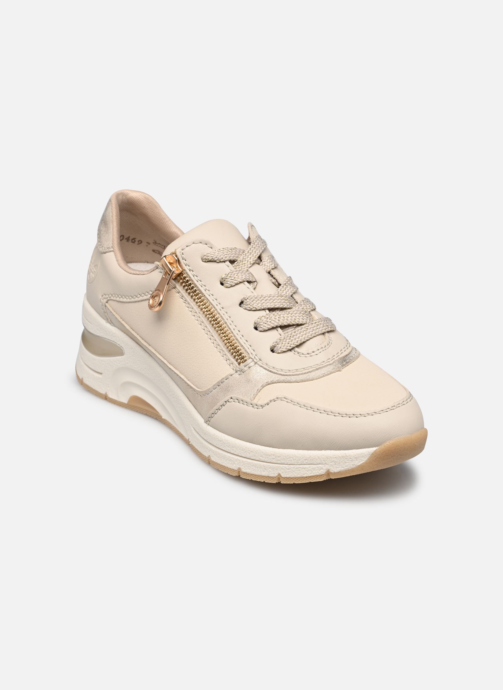 Sleehak sneakers N9301 dames beige Rieker Sleehak sneakers N9301 dames beige PERLE/PEBBLE/MUSCHEL