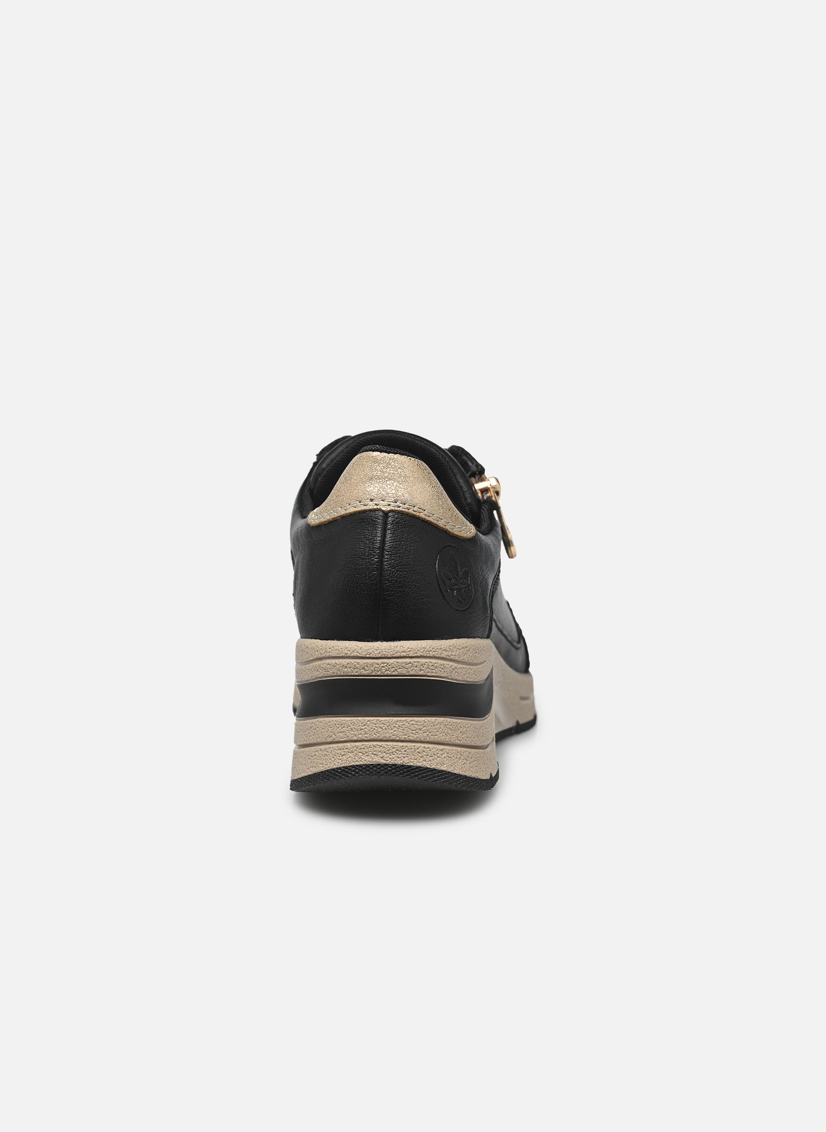 Baskets compensées N9301 femme noir Rieker Baskets compensées N9301 femme noir SCHWARZ/SCHWARZ/GINGER-GOLD