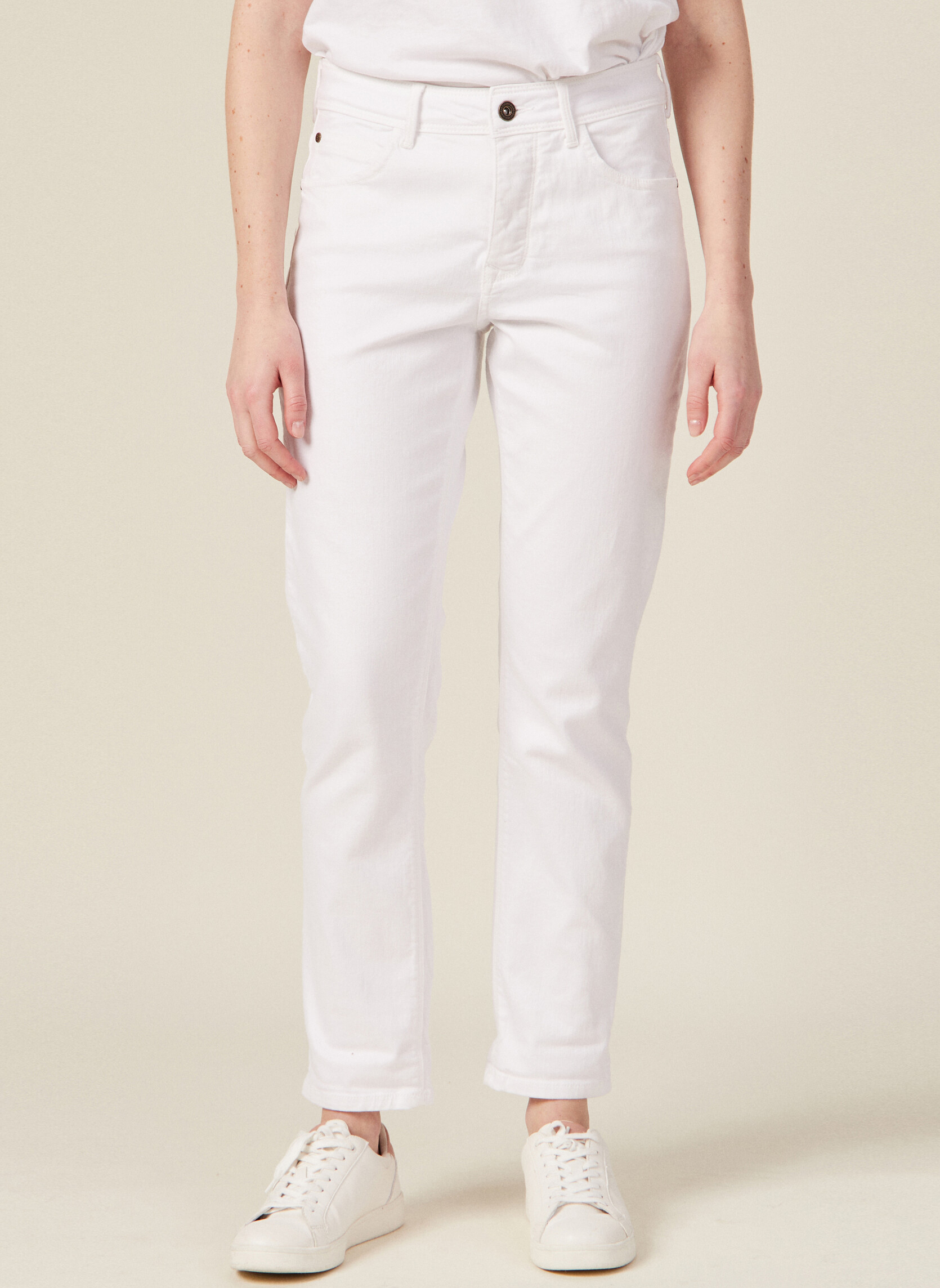 Jeans droit PARIS-GIRL femme blanc Bonobo Jeans droit PARIS-GIRL femme blanc Blanc