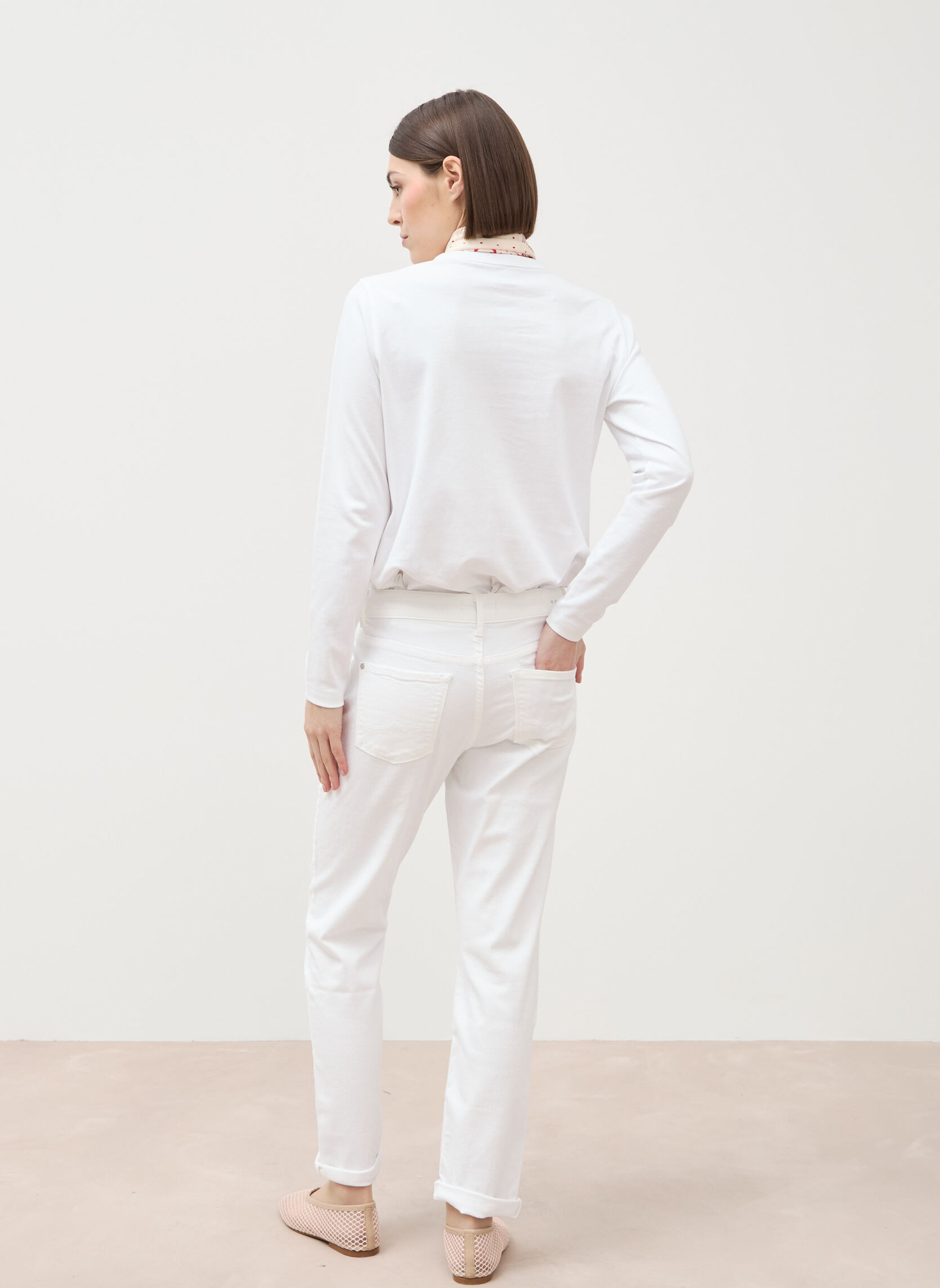 Jeans droit PARIS-GIRL femme blanc Bonobo Jeans droit PARIS-GIRL femme blanc Blanc