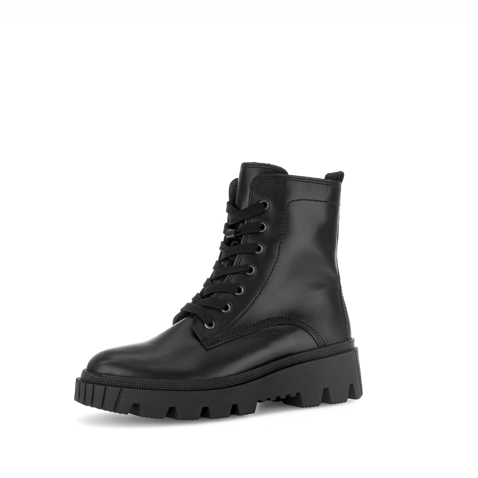 Bottines basses Bottines à lacets noires en cuir lisse femme noir Gabor Bottines basses Bottines à lacets noires en cuir lisse femme noir black
