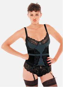 Brassières Guêpière émeraude/noir Epicée femme vert