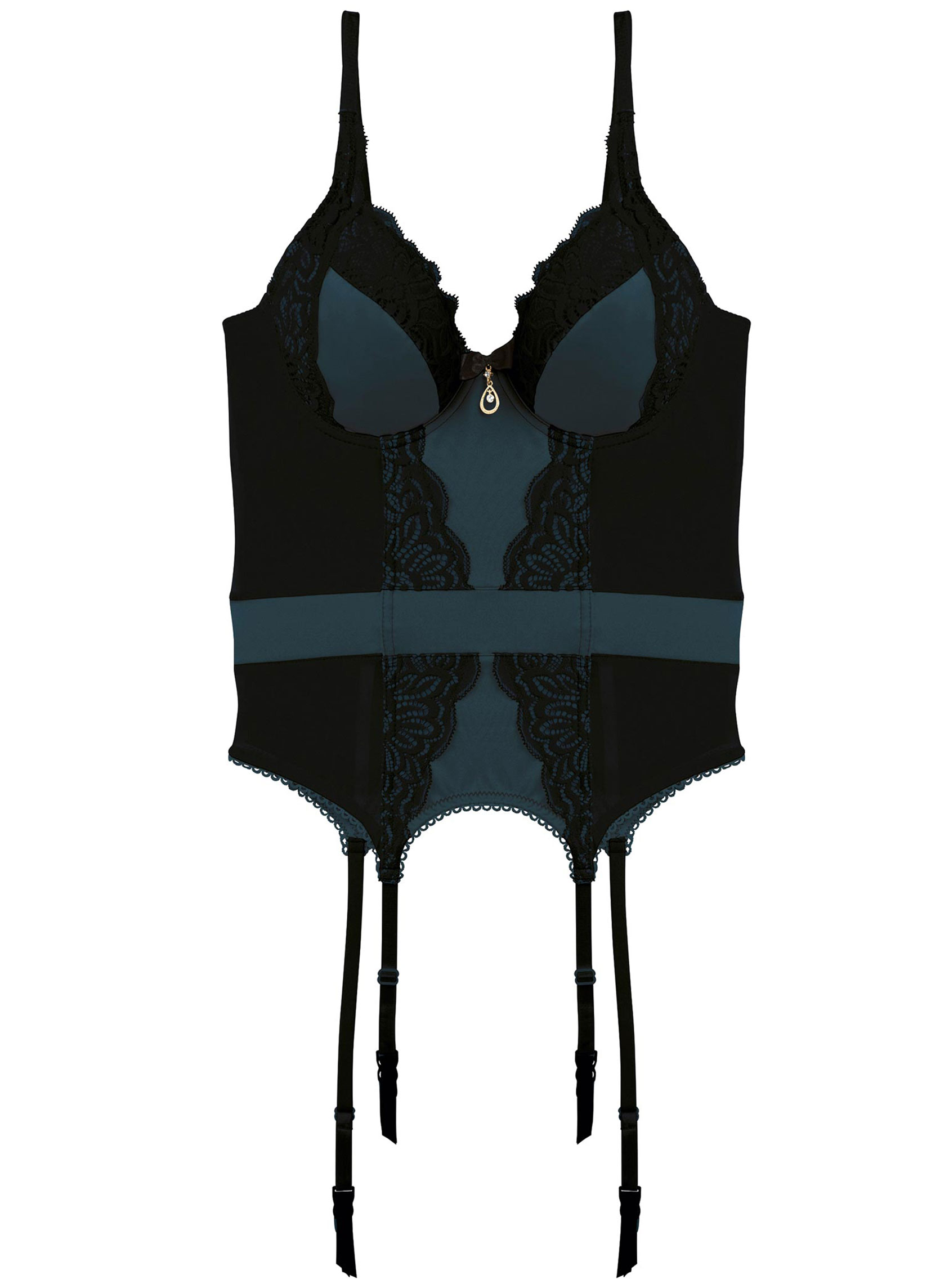 Brassières Guêpière émeraude/noir Epicée femme vert Pomm'Poire Brassières Guêpière émeraude/noir Epicée femme vert Vert