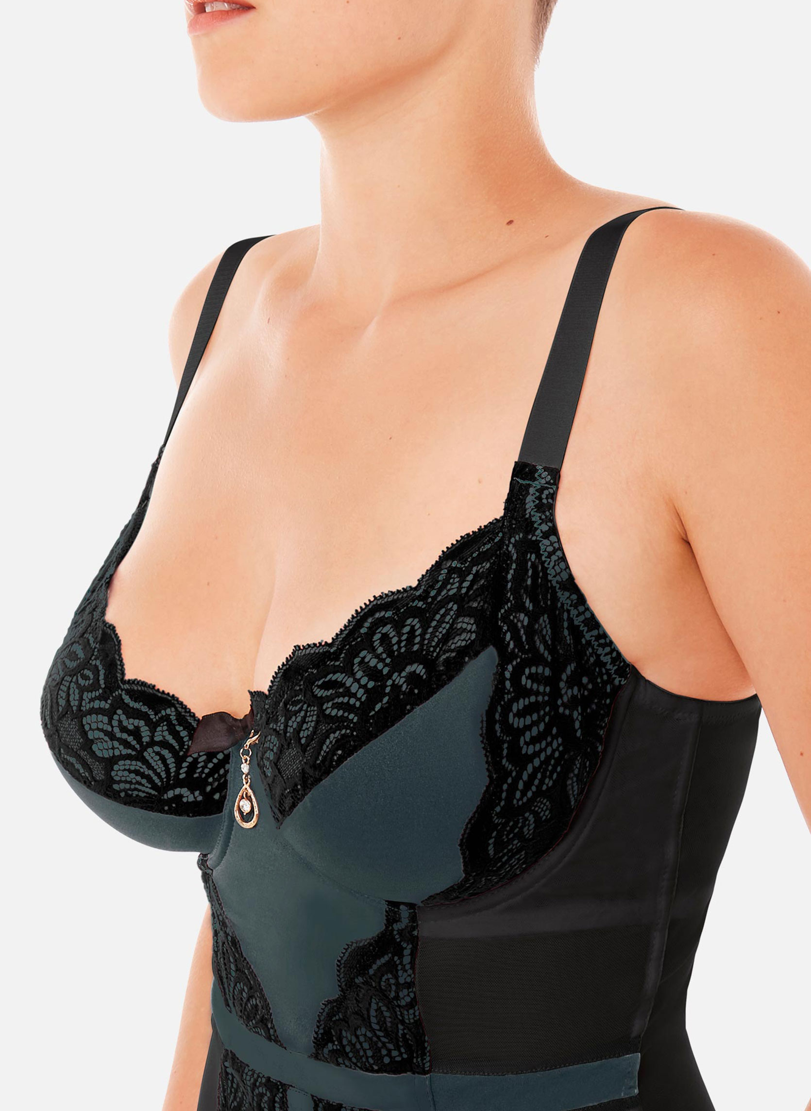 Brassières Guêpière émeraude/noir Epicée femme vert Pomm'Poire Brassières Guêpière émeraude/noir Epicée femme vert Vert