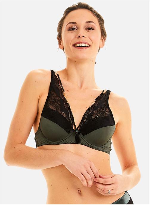 Pomm'Poire Brassières Soutien-gorge ampliforme coque moulée kaki Pole Dance femme vert