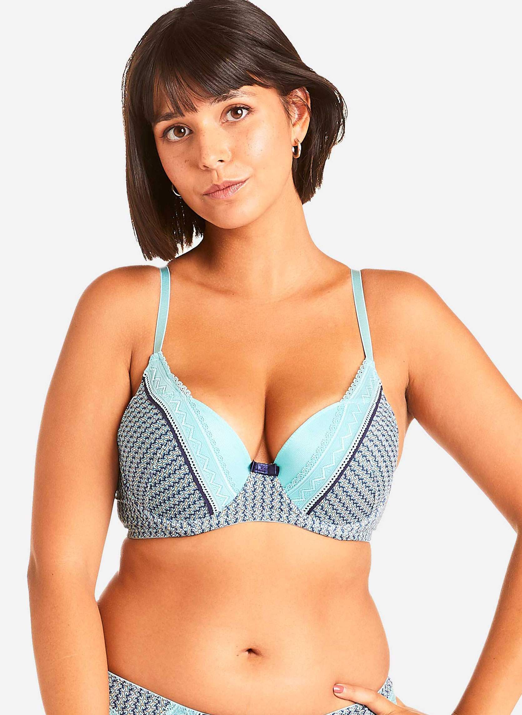 Brassières Soutien-gorge ampliforme turquoise Rose femme bleu Pomm'Poire Brassières Soutien-gorge ampliforme turquoise Rose femme bleu Bleu