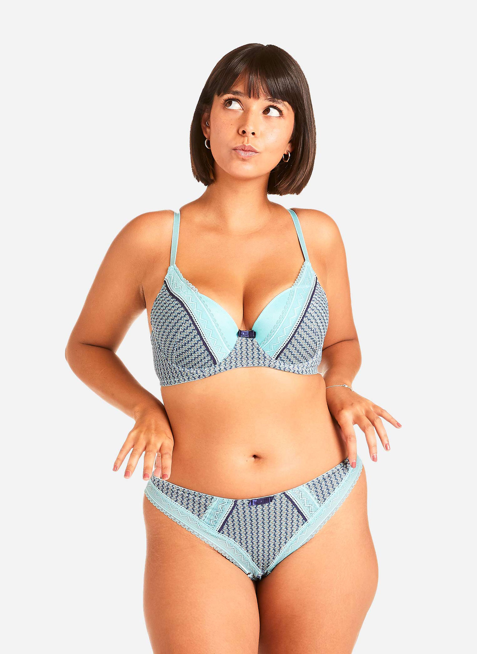 Brassières Soutien-gorge ampliforme turquoise Rose femme bleu Pomm'Poire Brassières Soutien-gorge ampliforme turquoise Rose femme bleu Bleu
