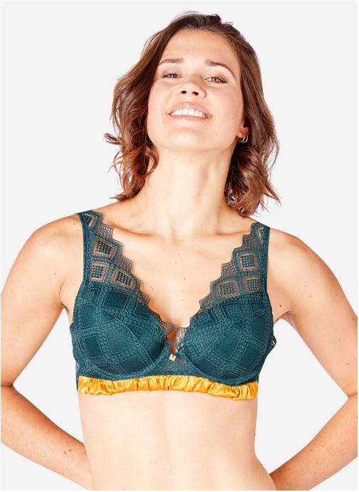 Camille Cerf & Pomm'Poire Brassières Soutien-gorge ampliforme coque moulée vert Oslo femme vert