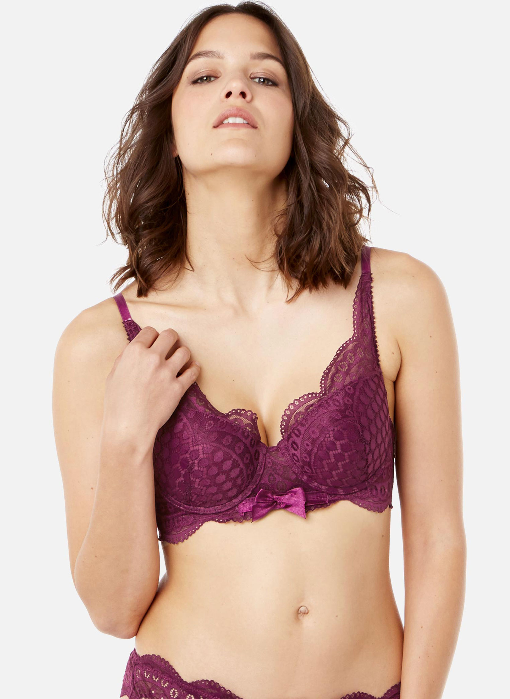 Brassières Soutien-gorge ampliforme coque moulée bordeaux Valentine femme rouge Pomm'Poire Brassières Soutien-gorge ampliforme coque moulée bordeaux Valentine femme rouge Rouge