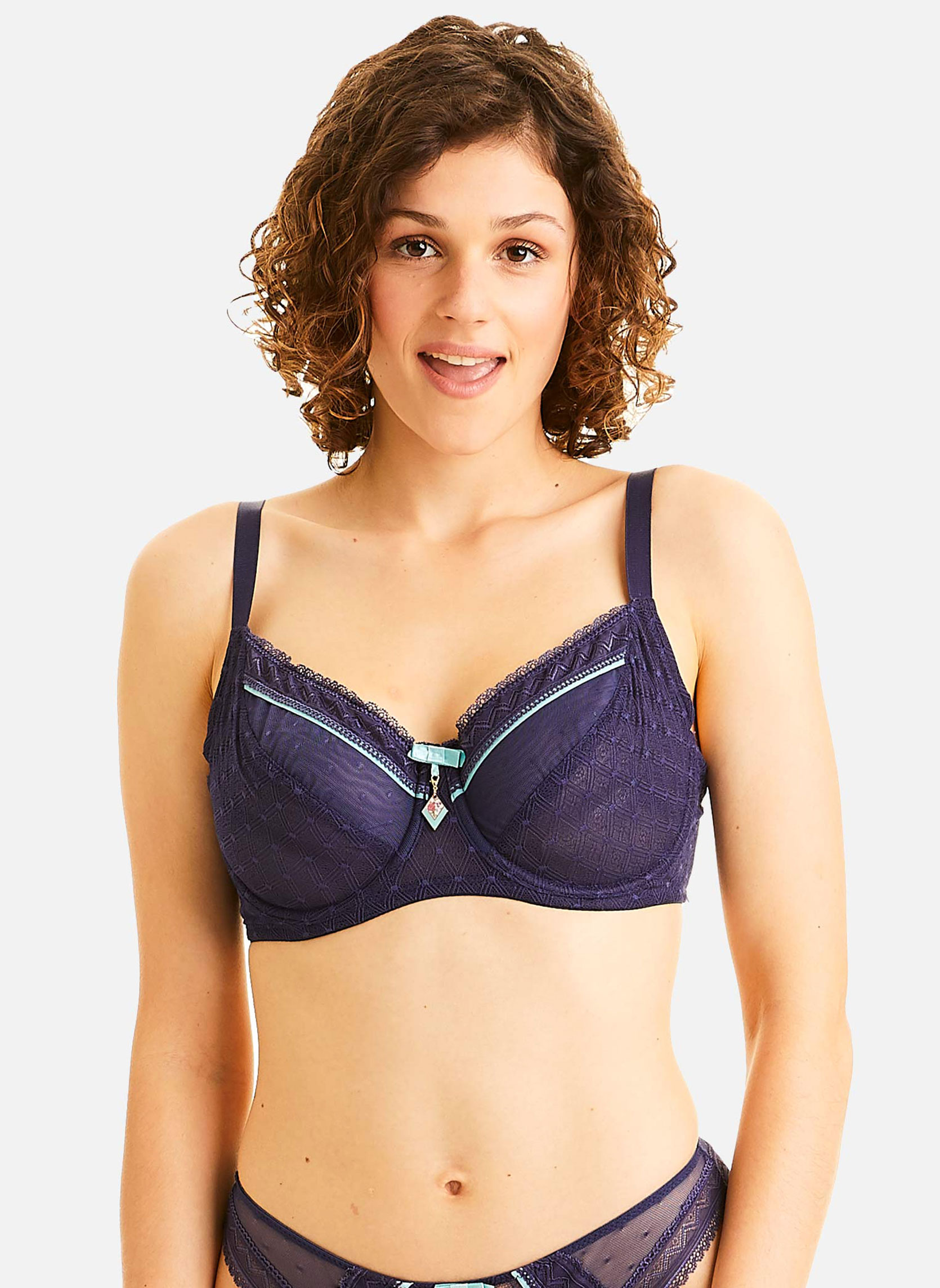 Brassières Soutien-gorge grand maintien marine Reveil femme bleu Pomm'Poire Brassières Soutien-gorge grand maintien marine Reveil femme bleu Bleu