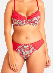 Culottes Tanga multico rouge Aria femme rouge