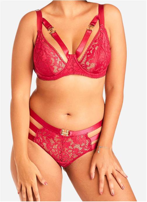 Pomm'Poire Culottes Shorty tanga bordeaux Danger femme rouge