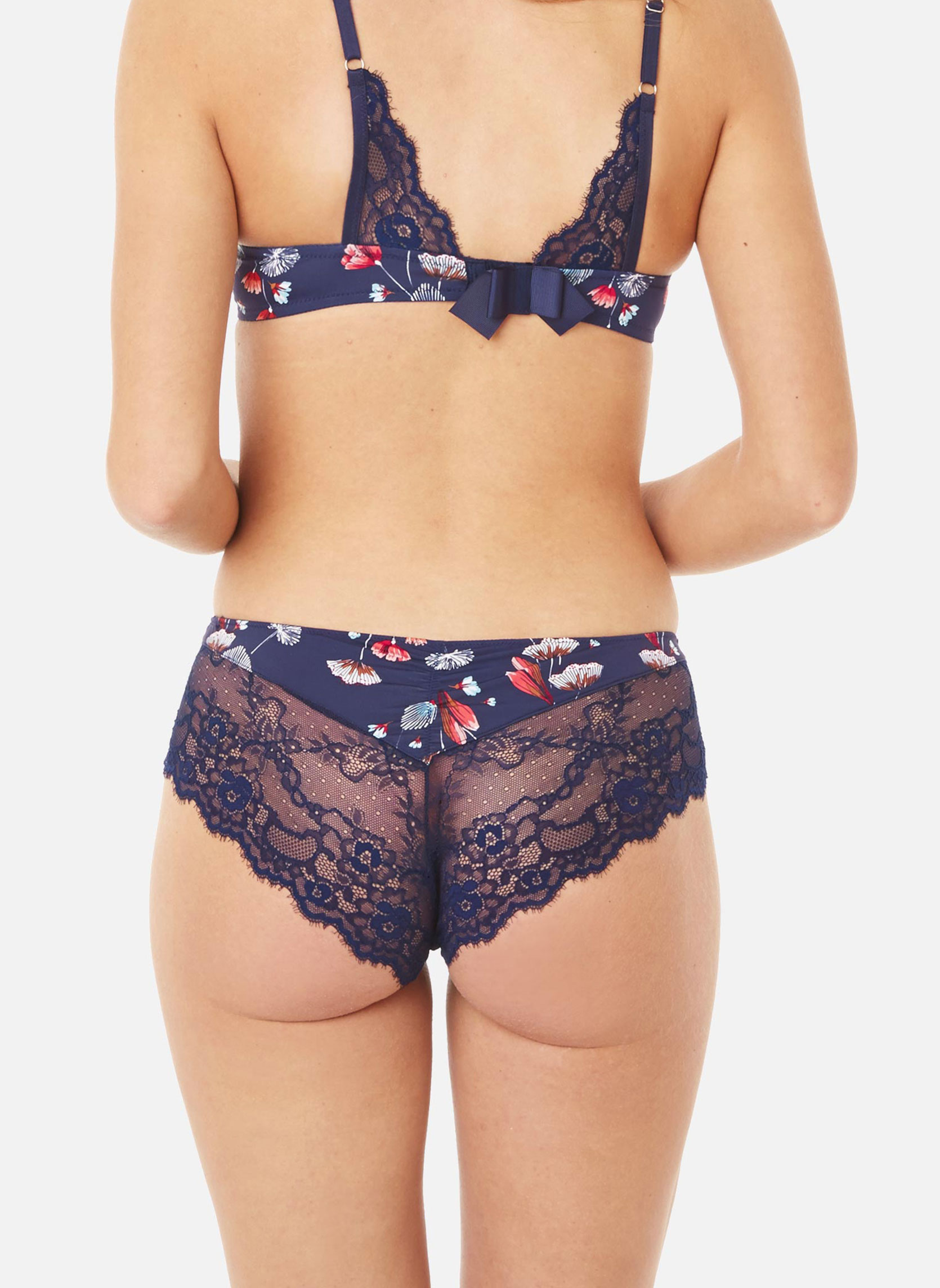 Culottes Shorty imprimé bleu Espiègle femme bleu Camille Cerf & Pomm'Poire Culottes Shorty imprimé bleu Espiègle femme bleu Bleu