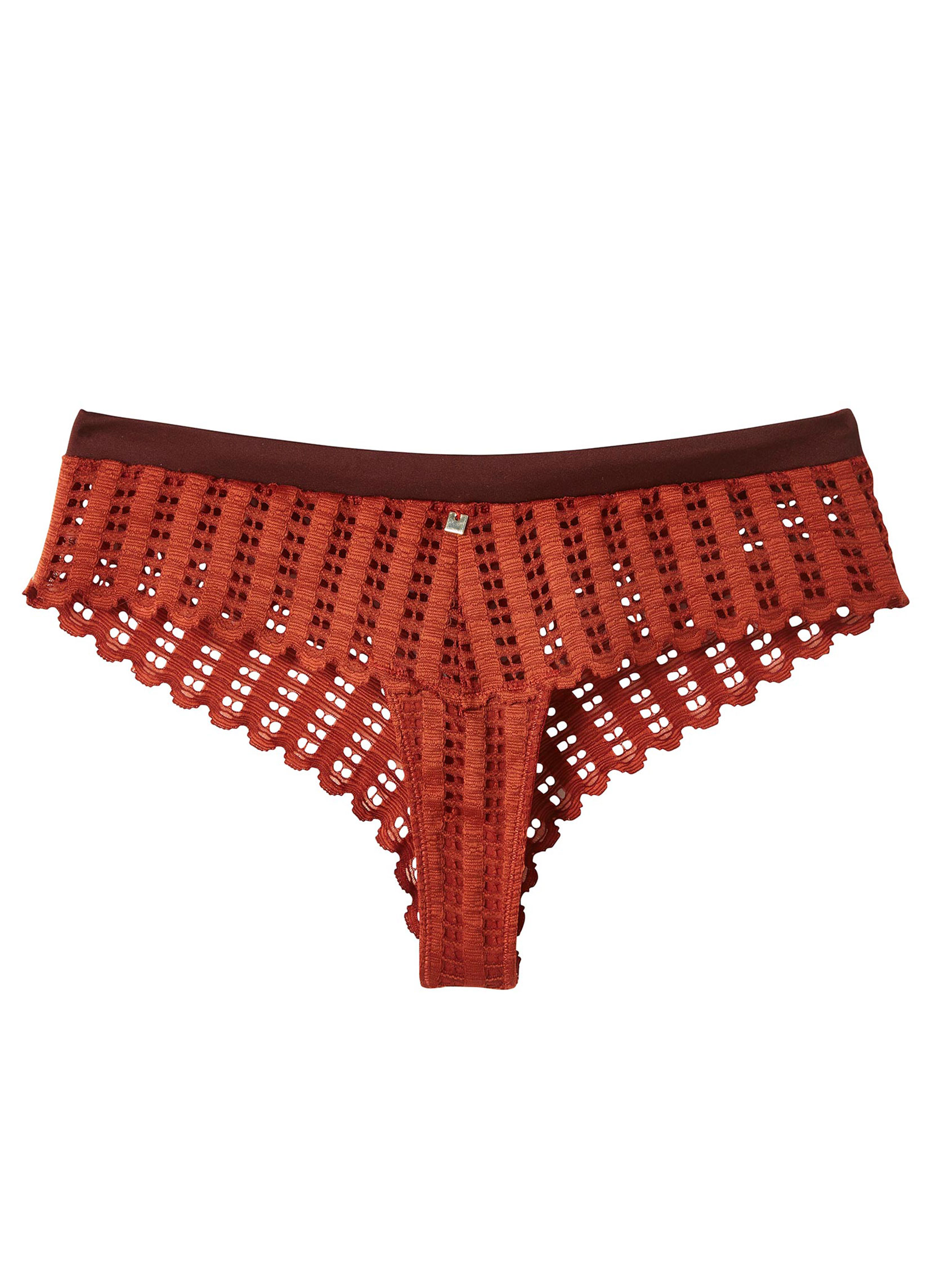 Culottes Shorty tanga caramel Speculoos femme marron Camille Cerf & Pomm'Poire Culottes Shorty tanga caramel Speculoos femme marron Marron