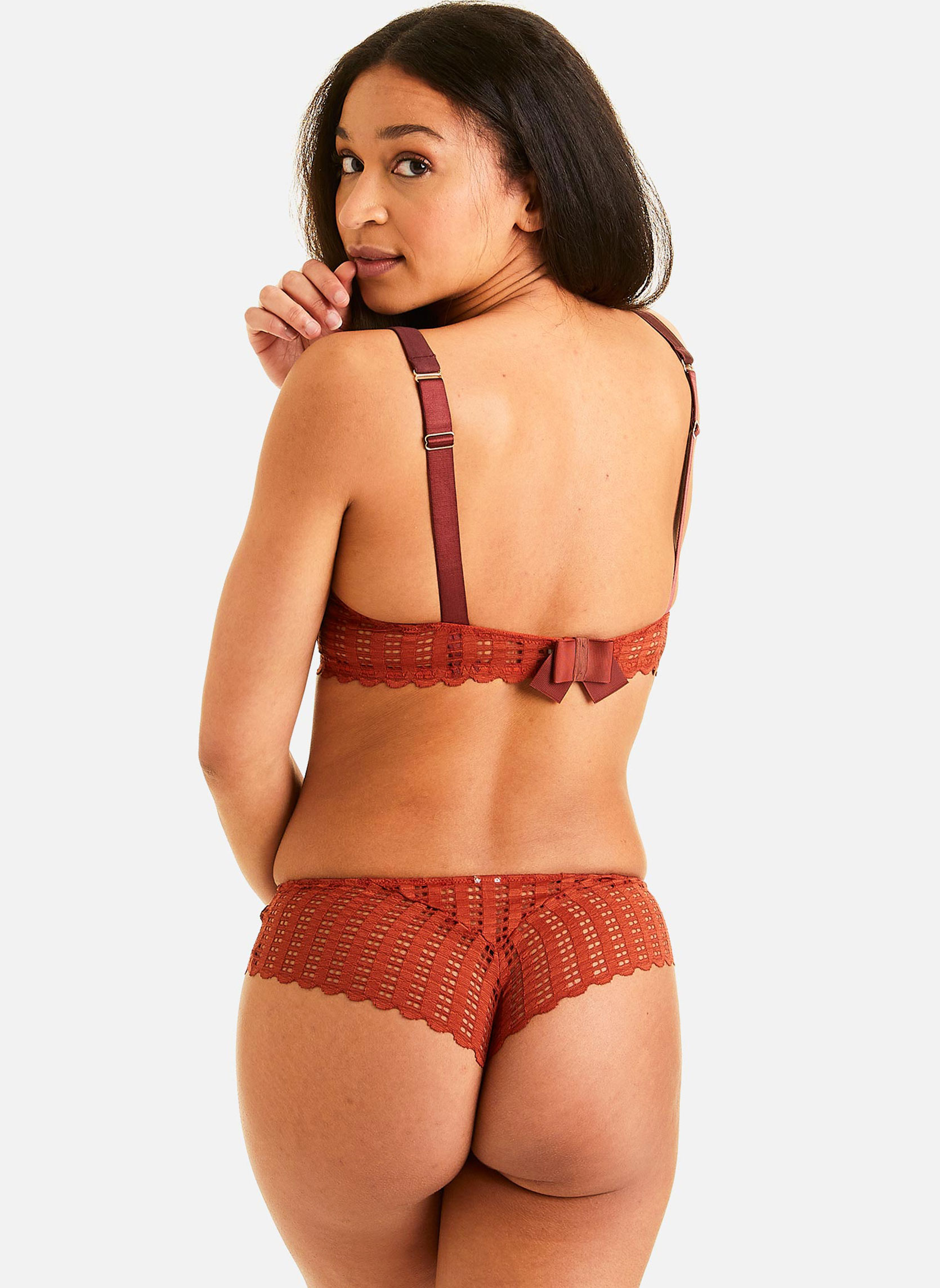 Culottes Shorty tanga caramel Speculoos femme marron Camille Cerf & Pomm'Poire Culottes Shorty tanga caramel Speculoos femme marron Marron