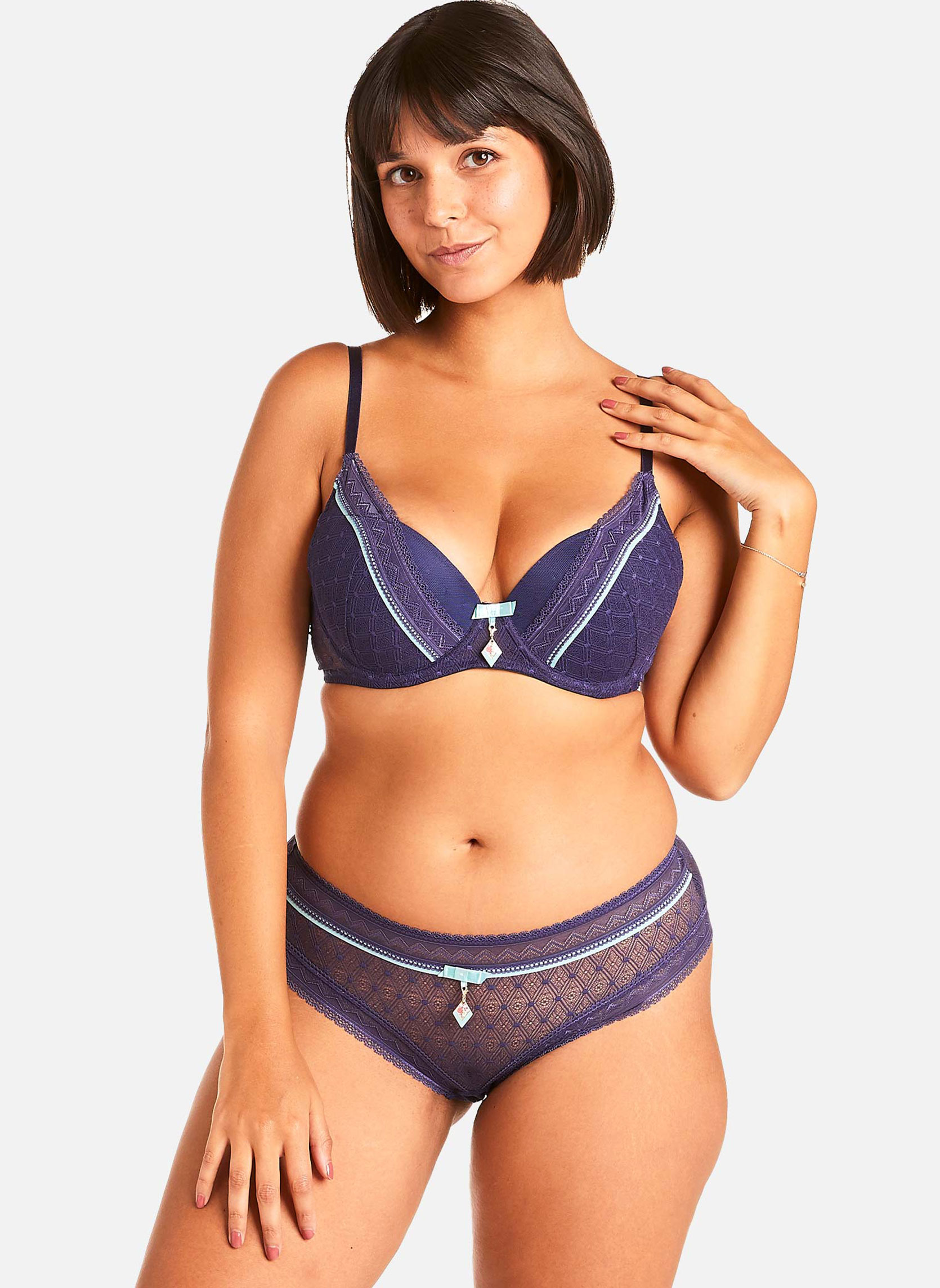 Culottes Shorty marine Reveil femme bleu Pomm'Poire Culottes Shorty marine Reveil femme bleu Bleu