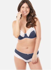 Culottes Shorty tanga denim/ivoire Inédite femme bleu Pomm'Poire Culottes Shorty tanga denim/ivoire Inédite femme bleu Bleu