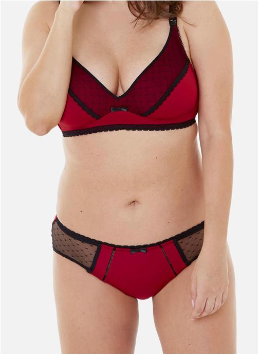Pomm'Poire Culottes Boxer rouge/noir Tania femme rouge