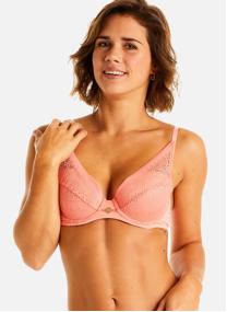 Brassières Soutien-gorge ampliforme coque moulée rose Gaufrette femme orange
