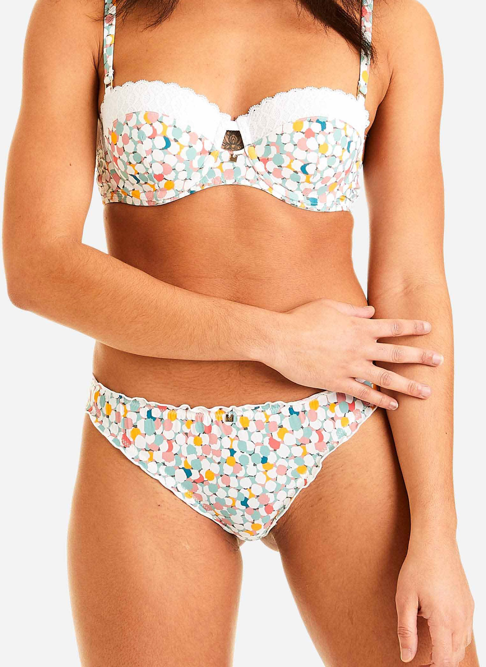 Culottes Culotte imprimée Meringue femme blanc Camille Cerf & Pomm'Poire Culottes Culotte imprimée Meringue femme blanc Blanc