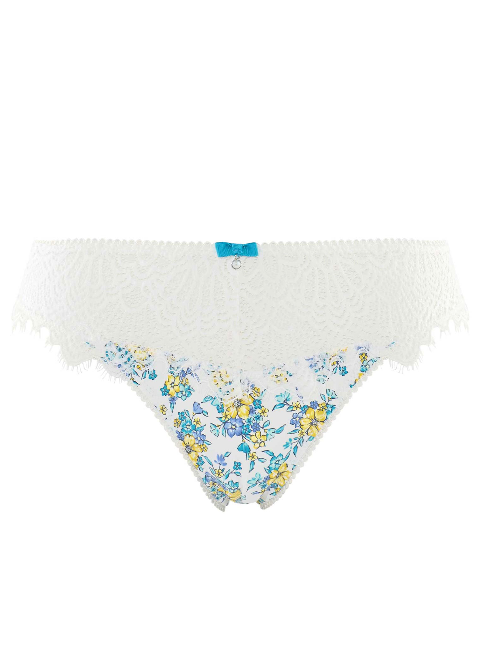 Culottes Culotte ivoire/turquoise Sweet Heart femme bleu Pomm'Poire Culottes Culotte ivoire/turquoise Sweet Heart femme bleu Bleu