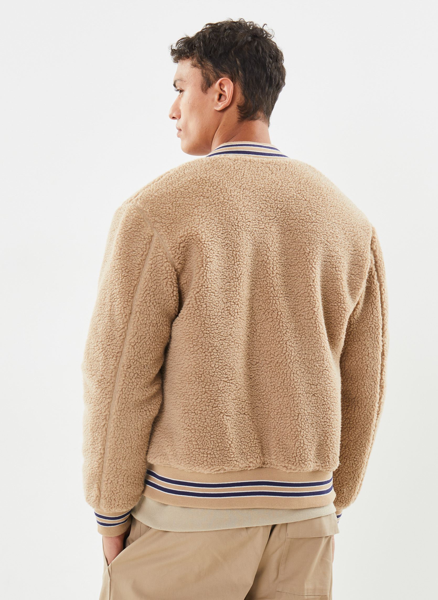 Vestes Bombers En Sherpa homme beige Schott Vestes Bombers En Sherpa homme beige BEIGE
